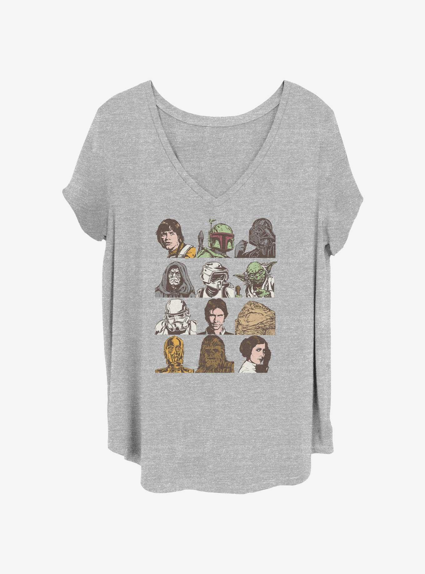 Star Wars Group Poses Womens T-Shirt Plus Size, HEATHER GR, hi-res