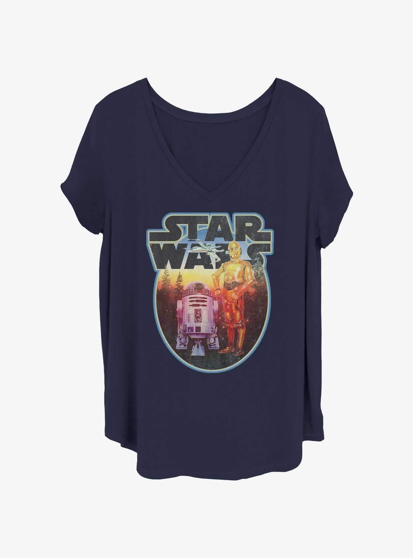 Star Wars Summer Sunset Womens T-Shirt Plus Size, NAVY, hi-res