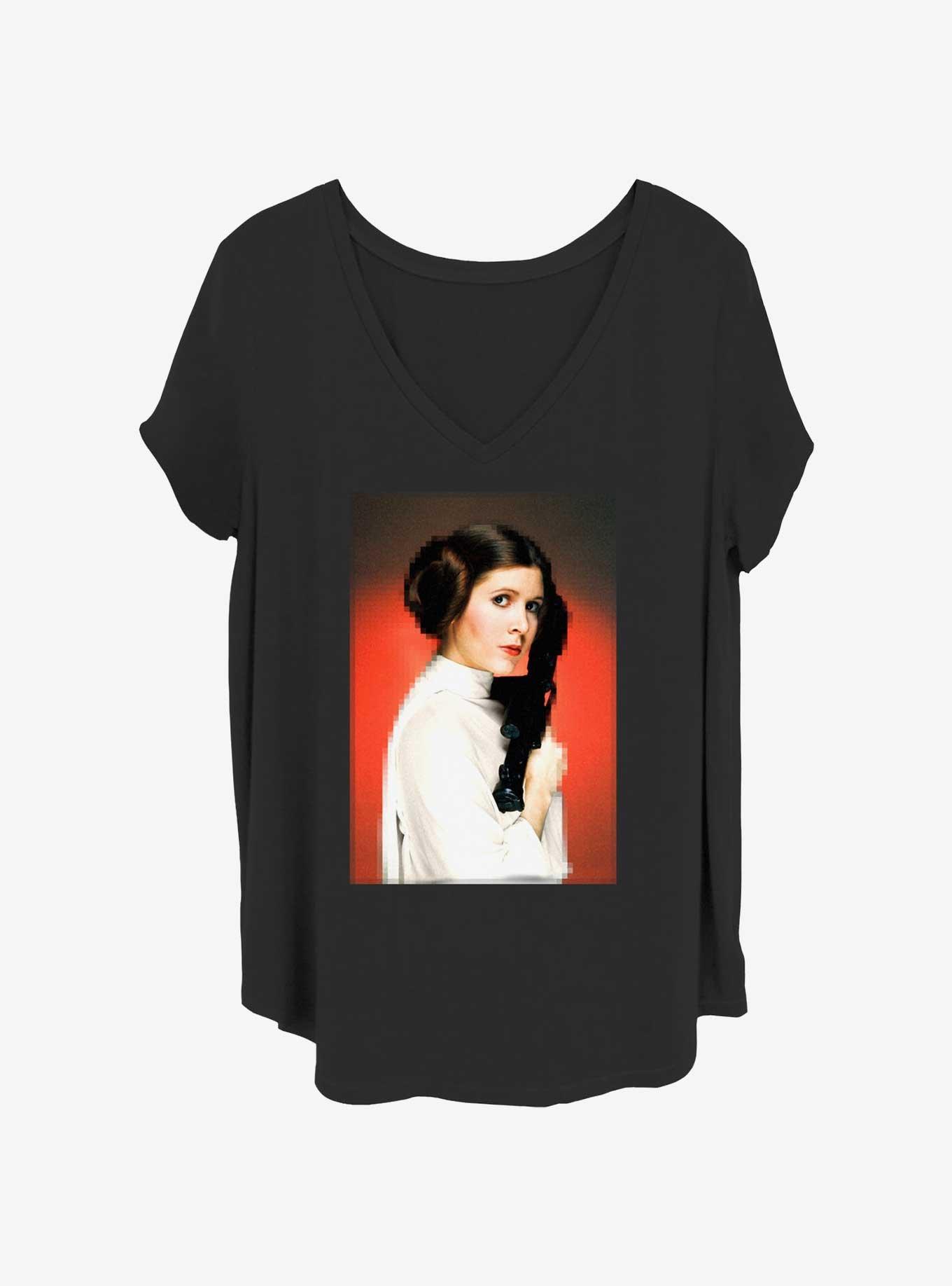 Star Wars Shooter Leia Pose Womens T-Shirt Plus Size, BLACK, hi-res