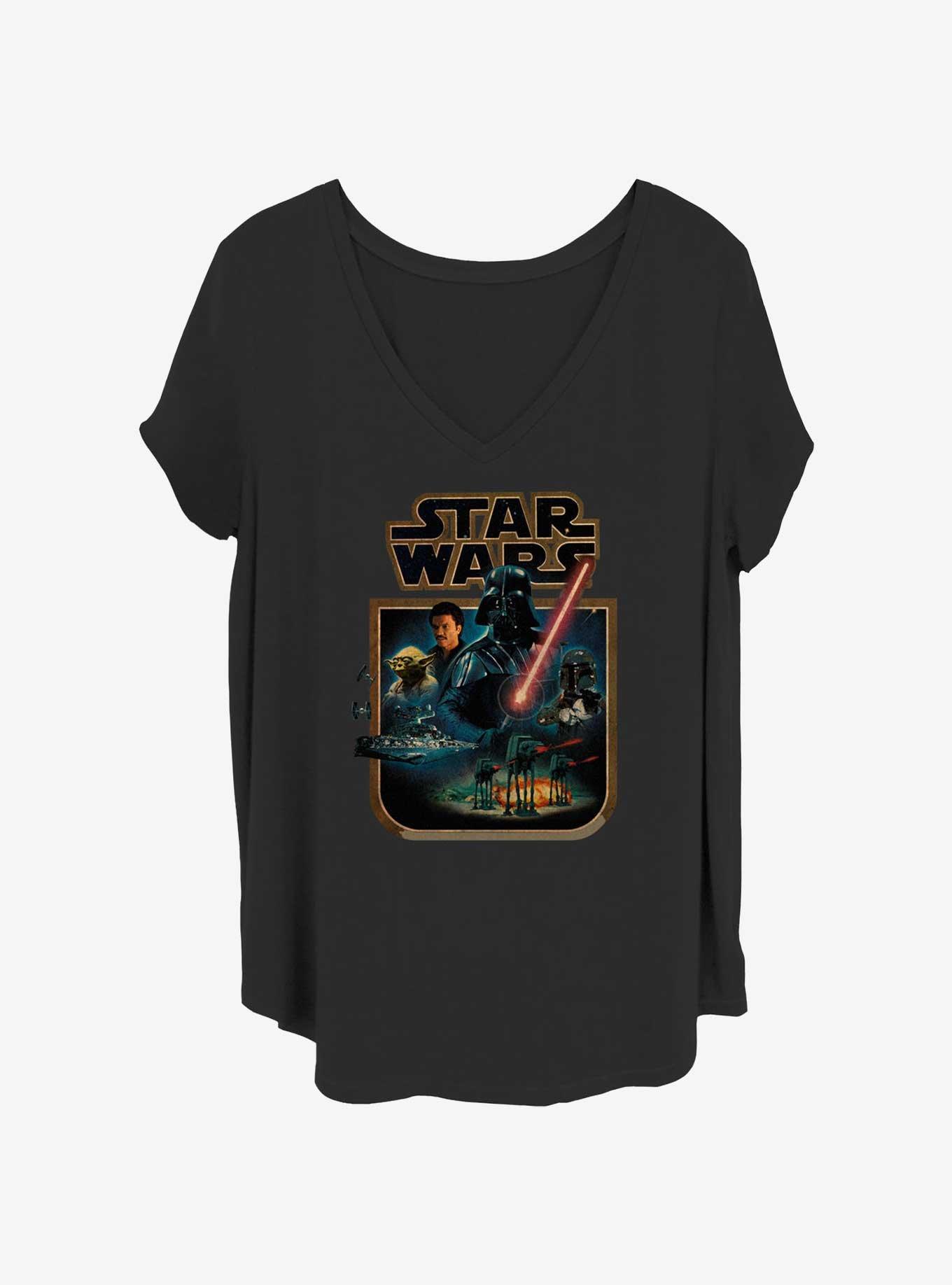 Star Wars Poster Womens T-Shirt Plus Size, BLACK, hi-res