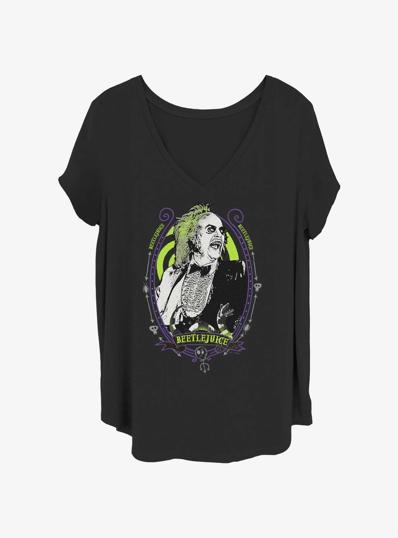 Beetlejuice Portrait Womens T-Shirt Plus Size, BLACK, hi-res