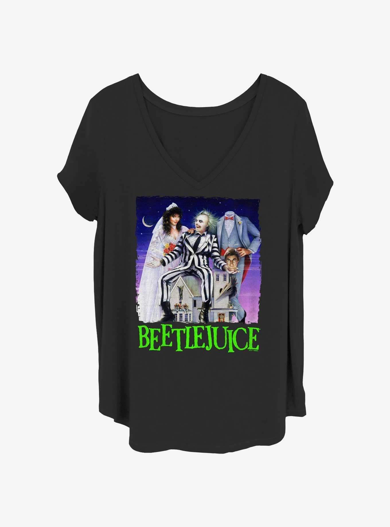 Beetlejuice Movie Poster Womens T-Shirt Plus Size, BLACK, hi-res