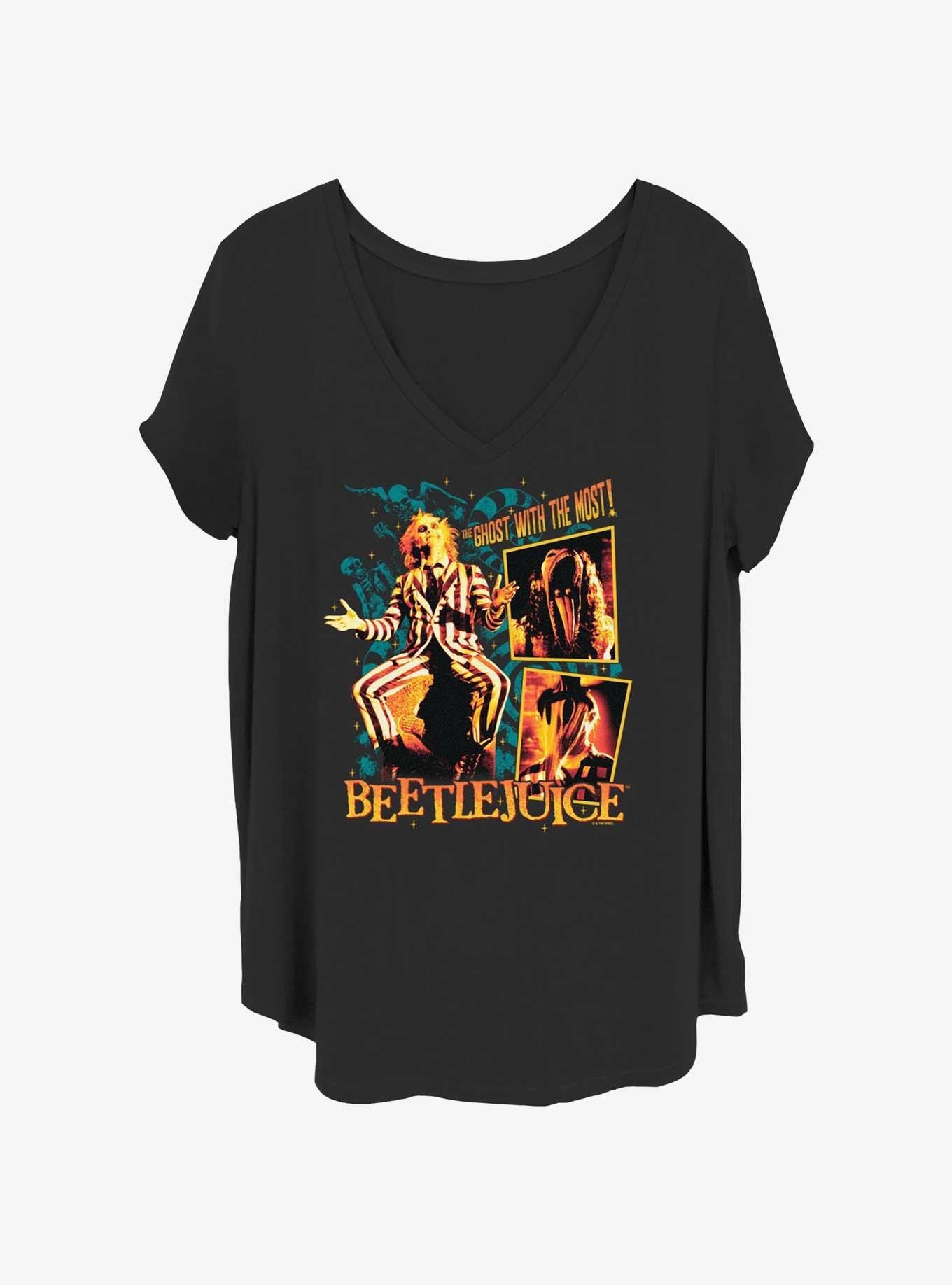 Beetlejuice Collage Boxes Womens T-Shirt Plus Size, BLACK, hi-res