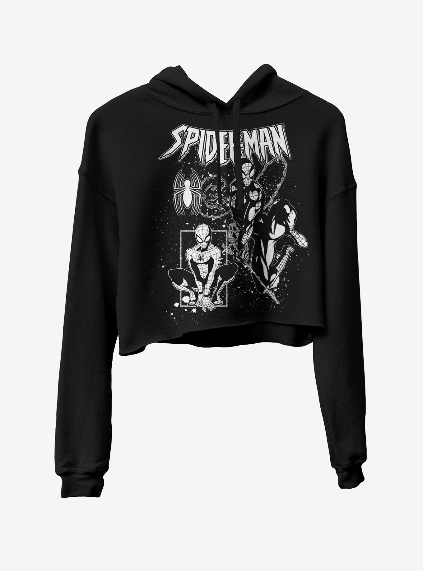 Marvel Spider-Man Splatter Art Girls Crop Hoodie, , hi-res