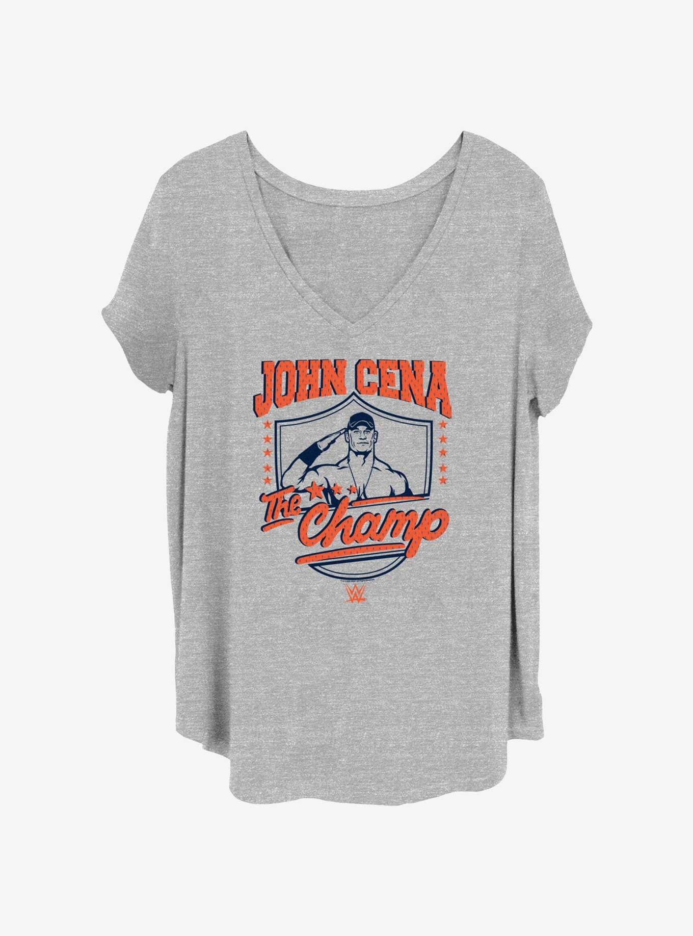 WWE John Cena Champ Womens T-Shirt Plus Size, HEATHER GR, hi-res view 1