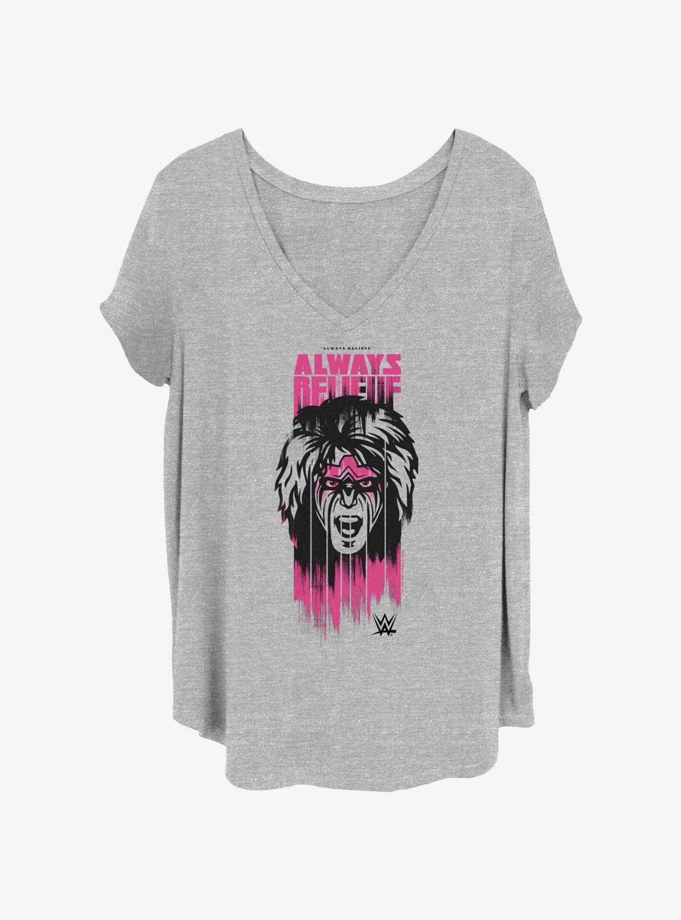 WWE Warrior Believe Womens T-Shirt Plus Size, HEATHER GR, hi-res view 1