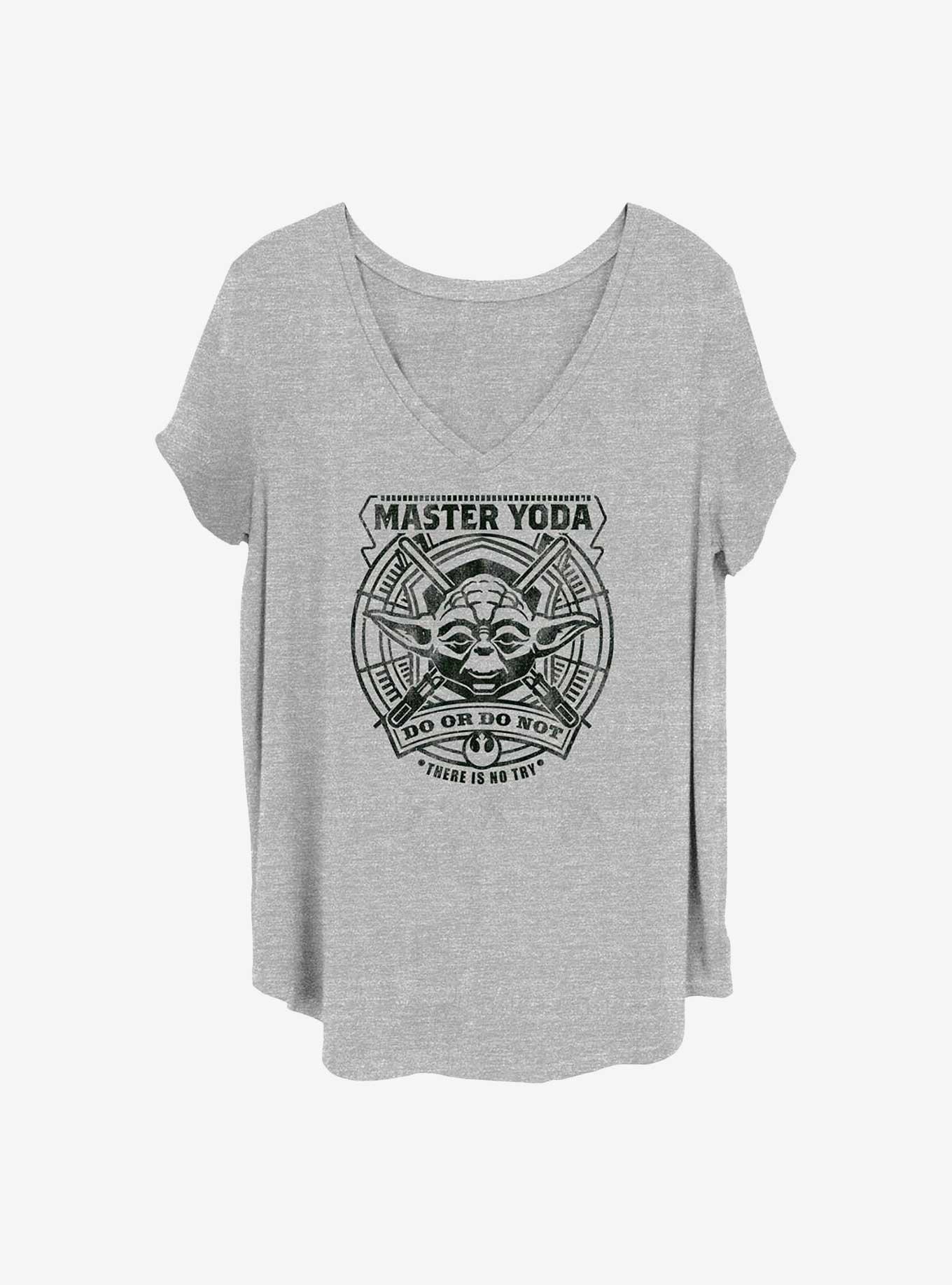 Star Wars Yoda Zen Womens T-Shirt Plus Size, HEATHER GR, hi-res