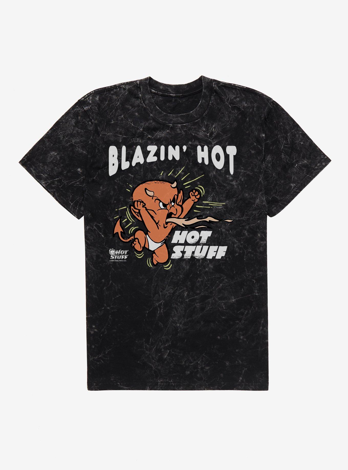 Hot Stuff Blazin' Hot Mineral Wash T-Shirt, BLACK MINERAL WASH, hi-res