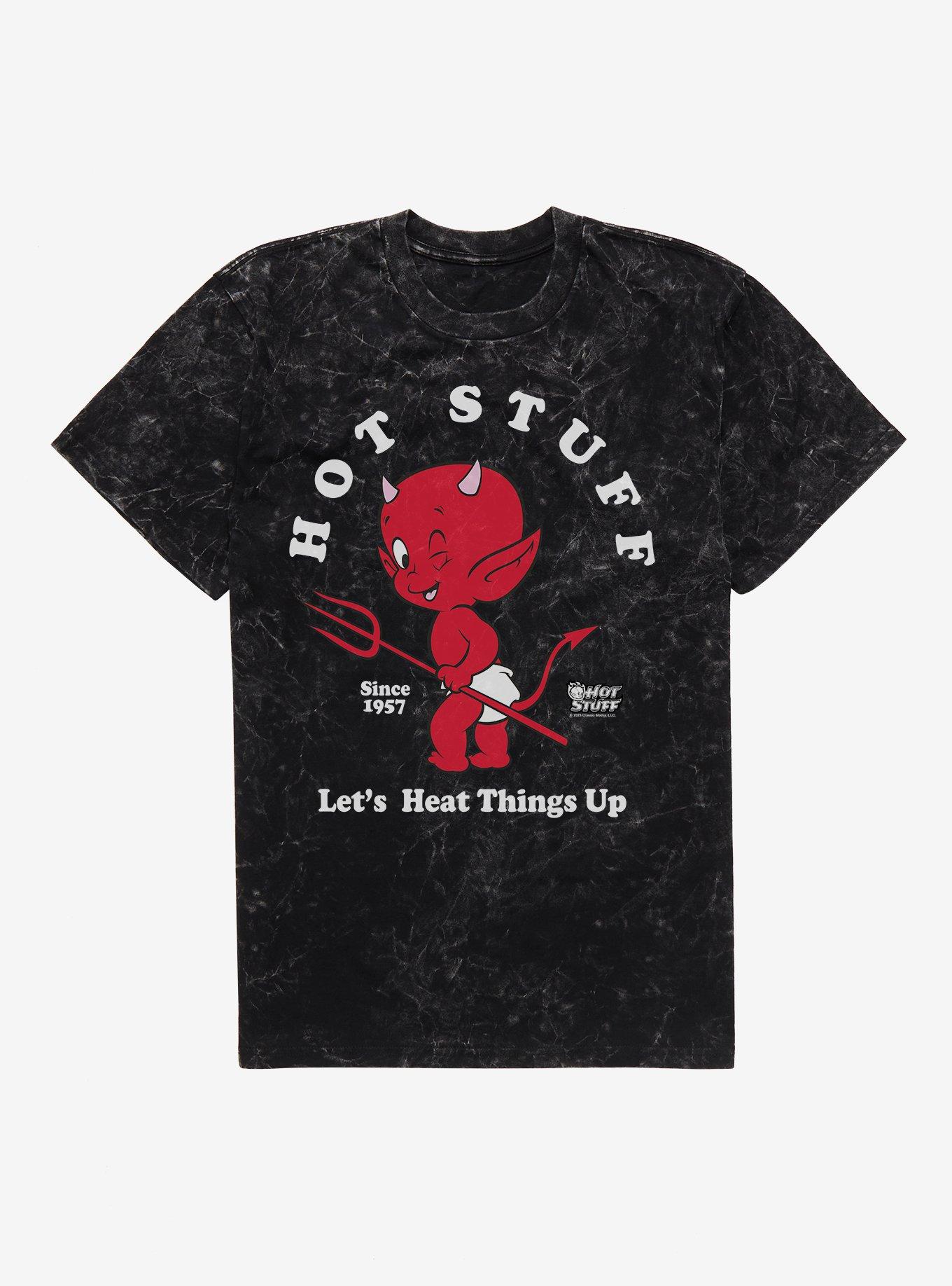 Hot Stuff Let's Heat Things Up Mineral Wash T-Shirt, BLACK MINERAL WASH, hi-res