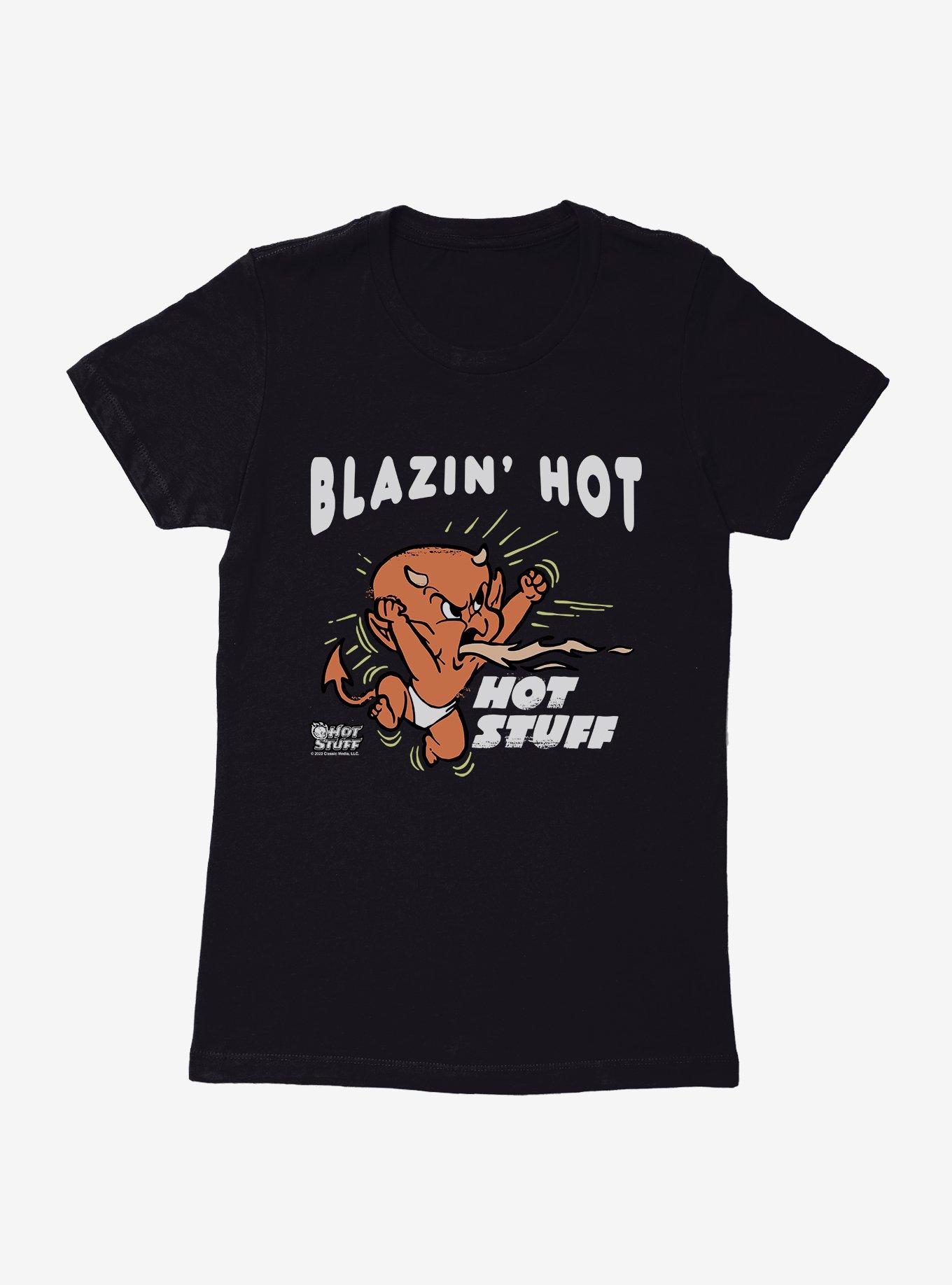 Hot Stuff Blazin' Hot Womens T-Shirt, BLACK, hi-res