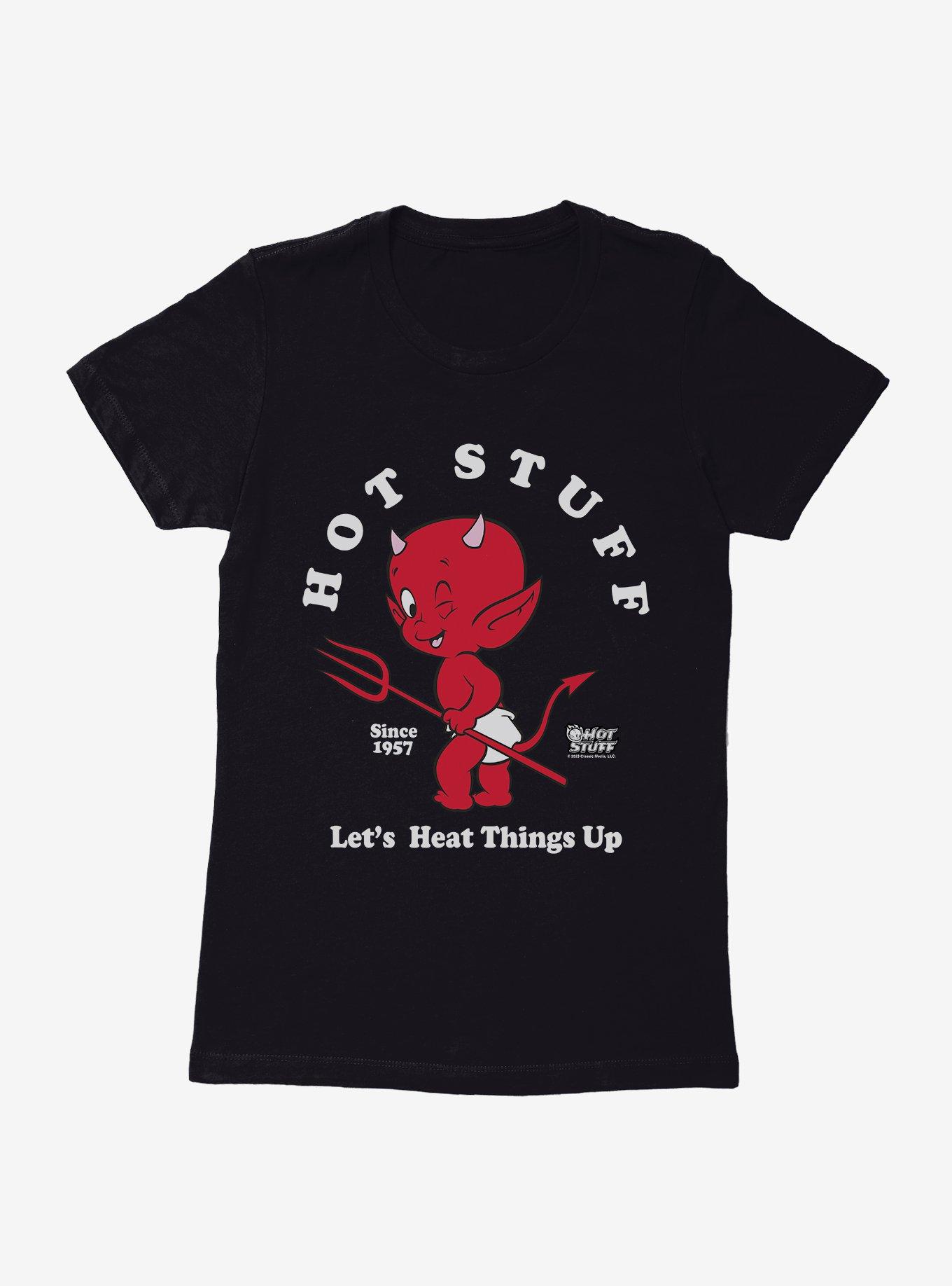 Hot Stuff Let's Heat Things Up Womens T-Shirt, BLACK, hi-res