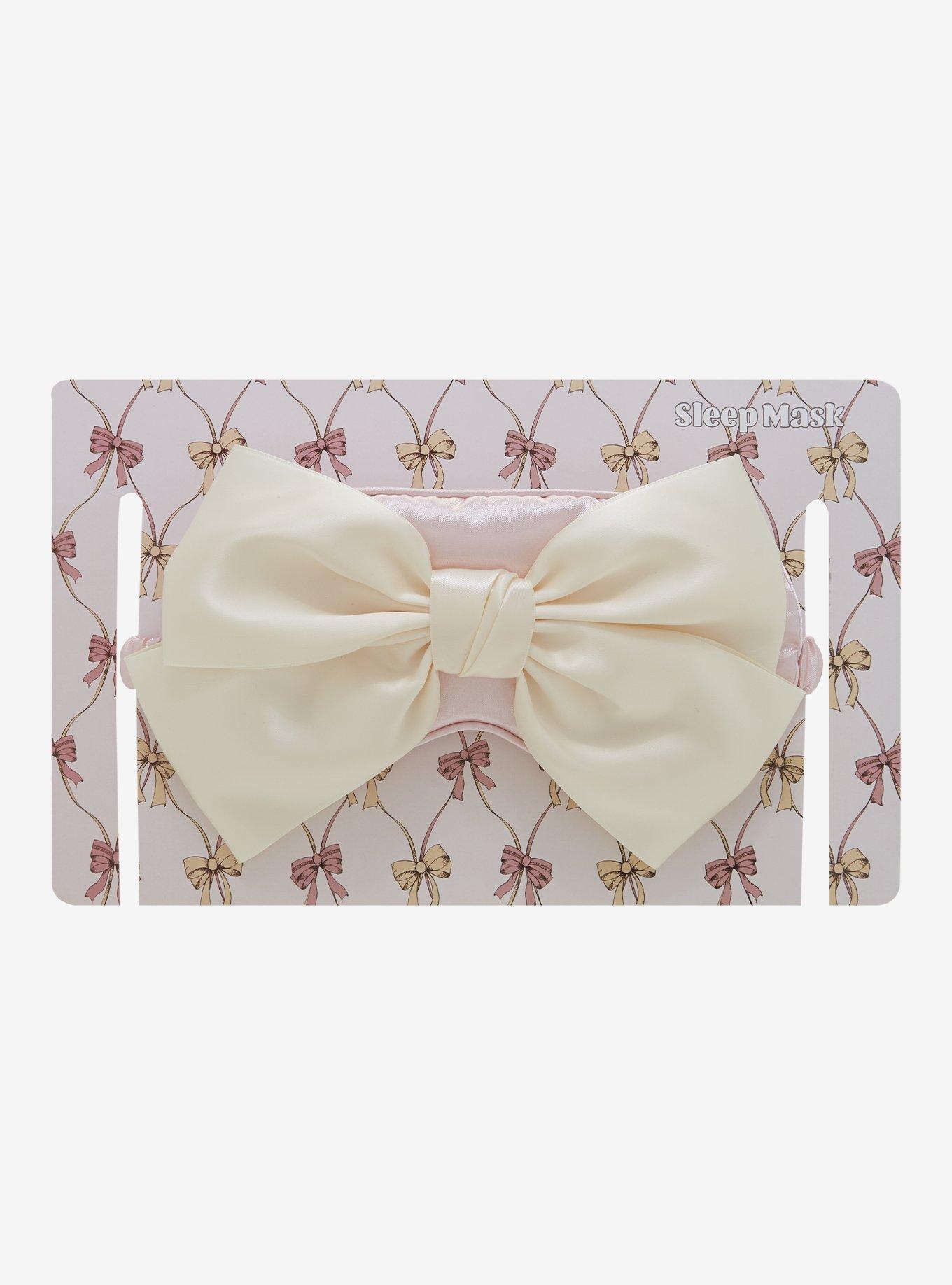 Pink Satin Bow Sleep Mask, , hi-res