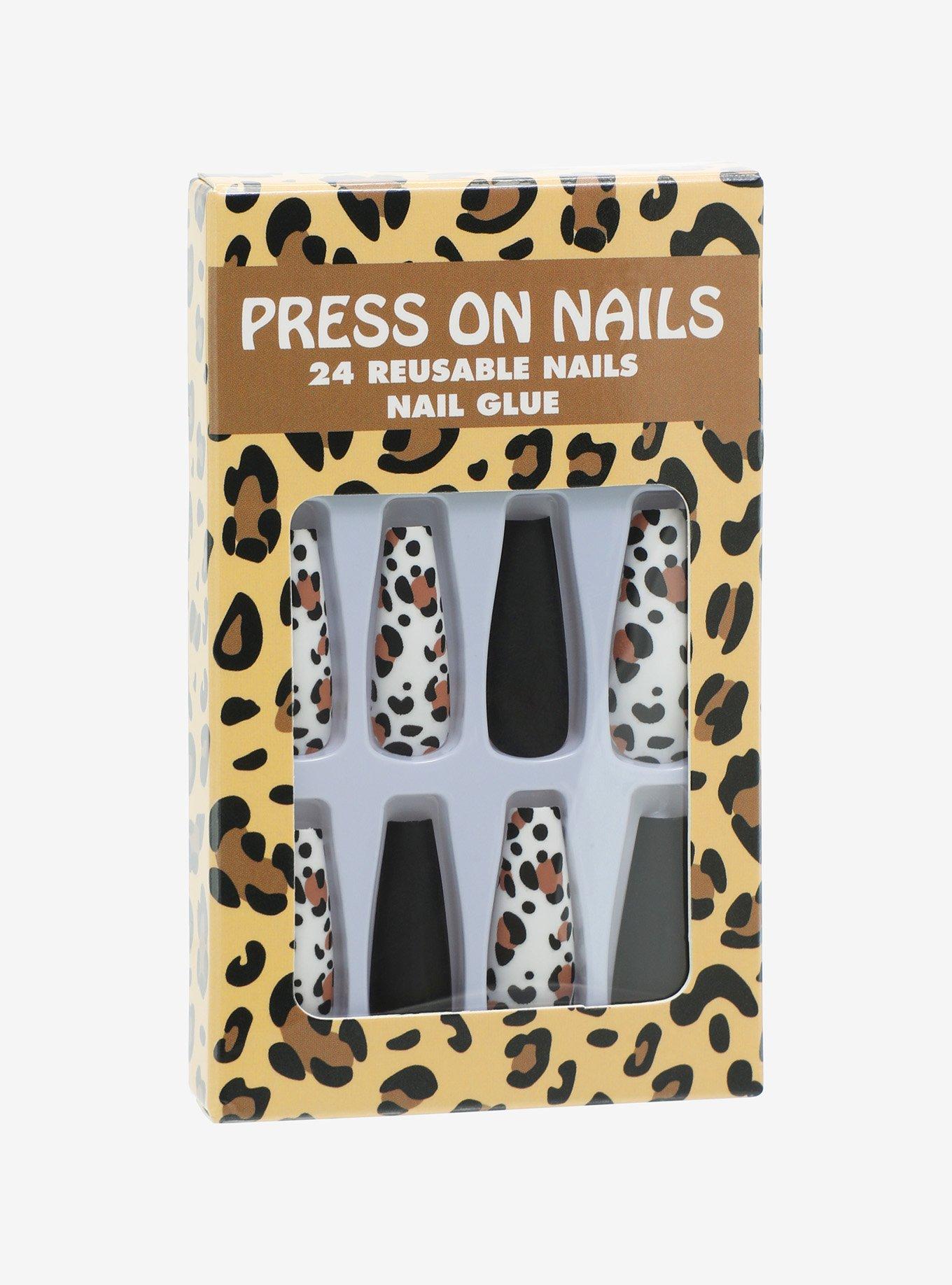 Leopard Print Press On Nail Set, , hi-res