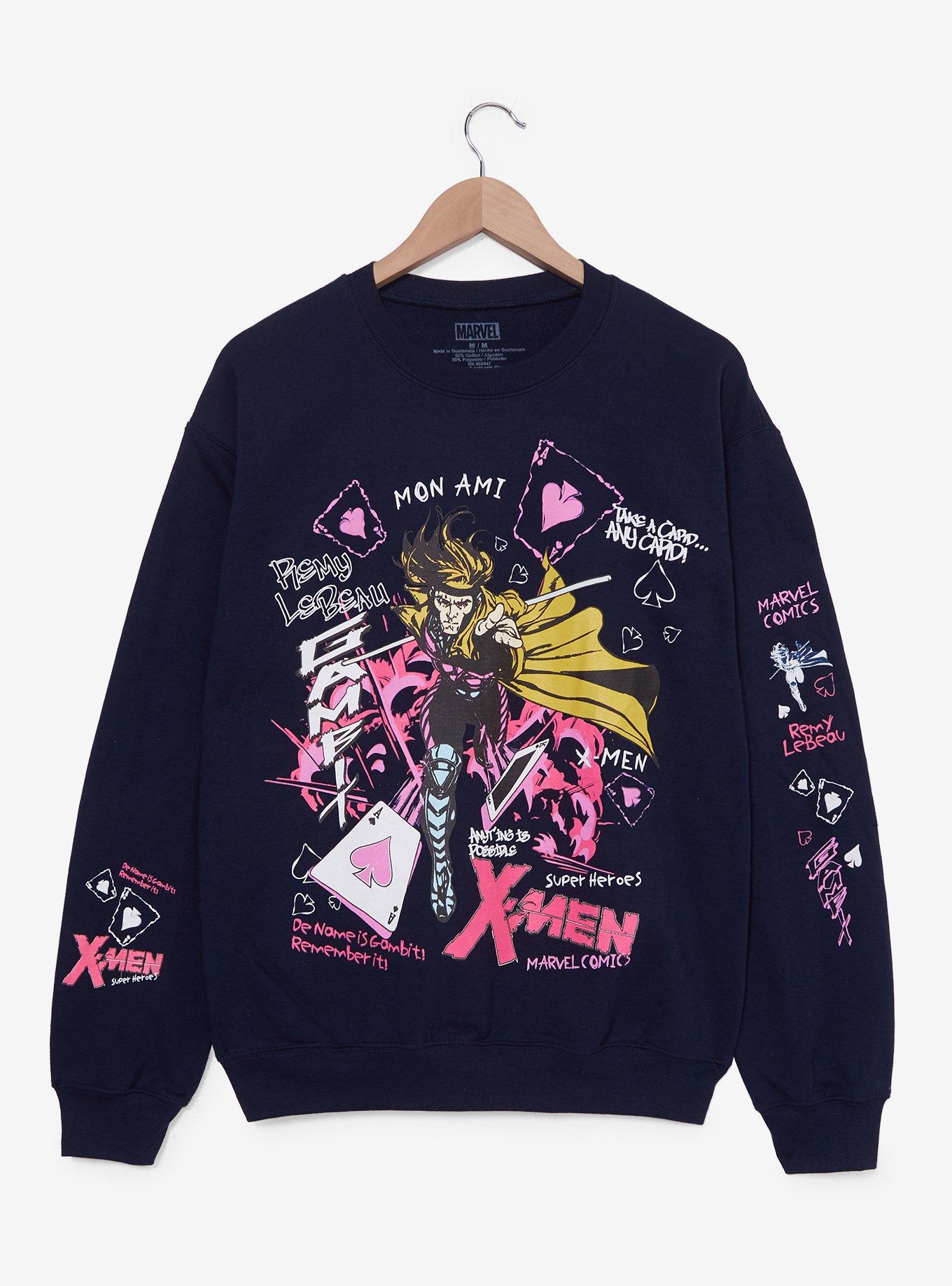 Marvel X-Men Gambit Doodle Icons Women's Crewneck, , hi-res