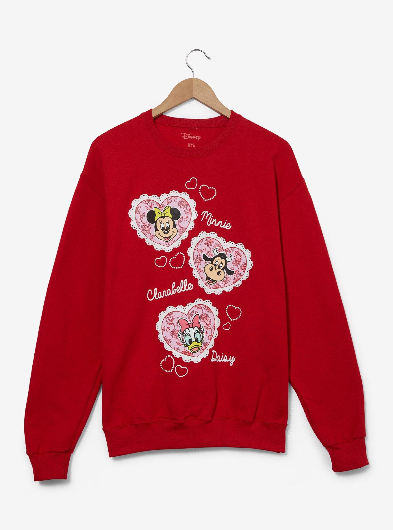 Disney Minnie Mouse & Friends Hearts Women's Crewneck, , hi-res