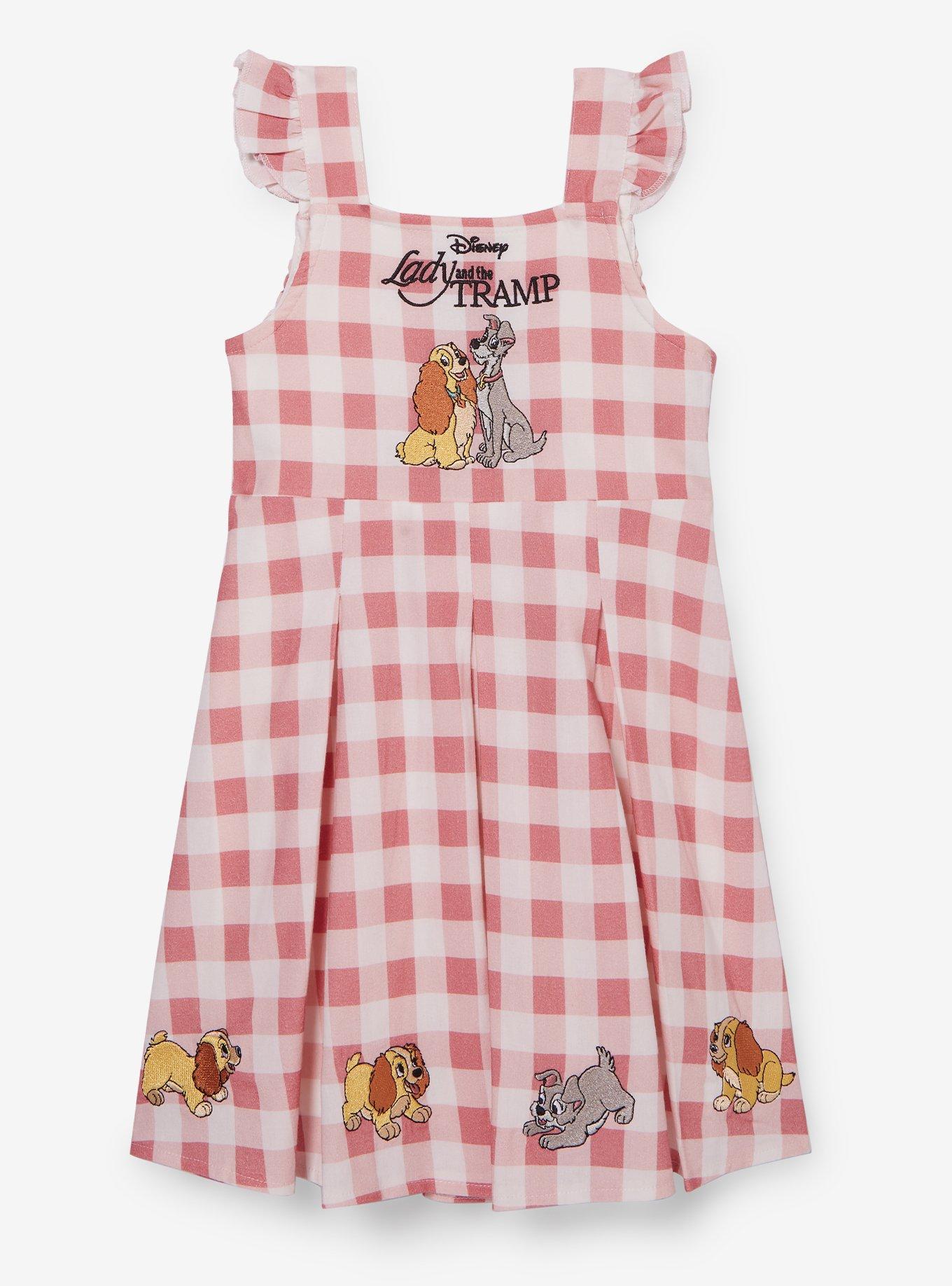 Disney Lady and the Tramp Gingham Pleated Toddler Dress BoxLunch Exclusive 17$
