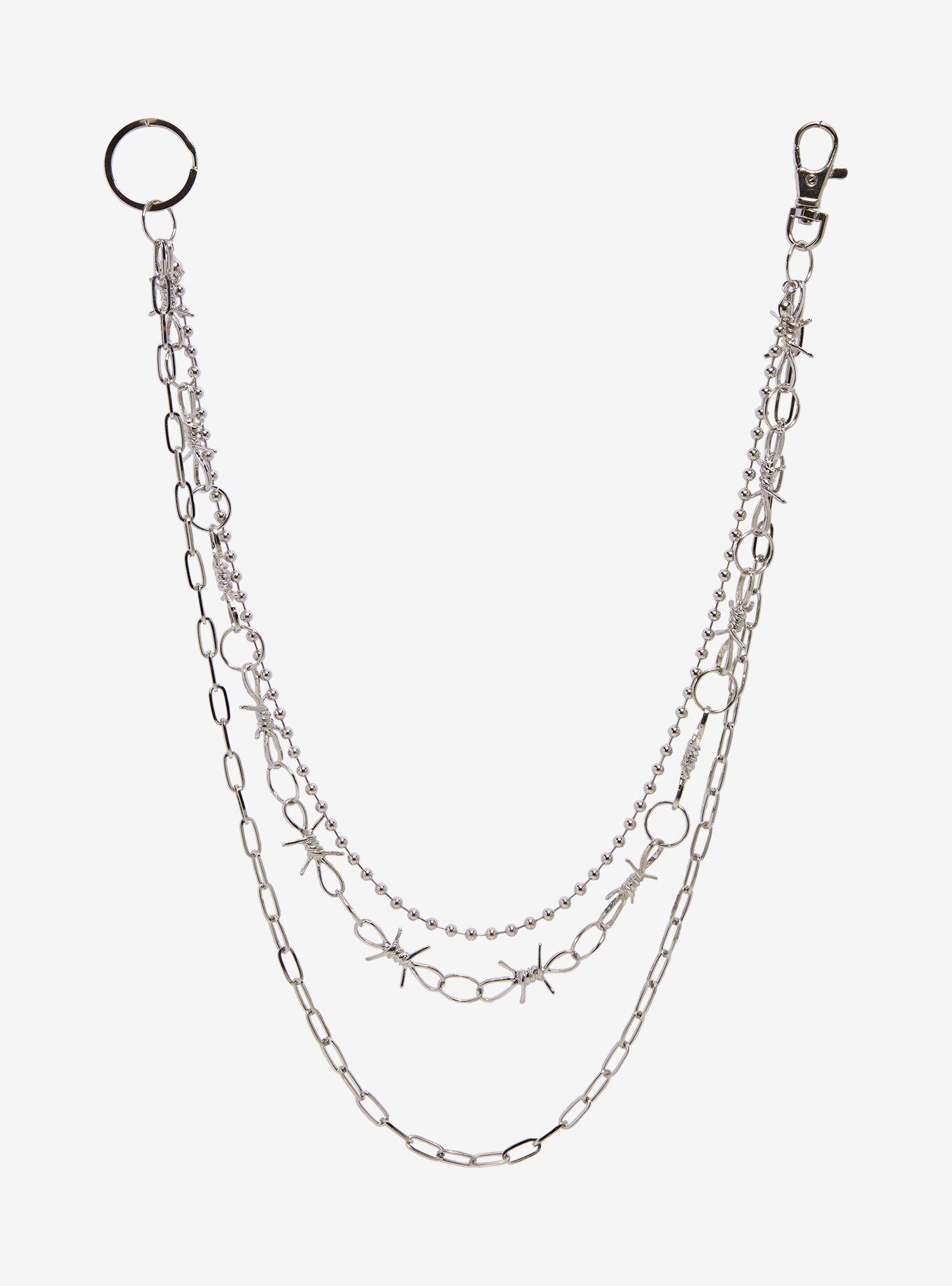 Barbed Wire 18 Inch, 21 Inch & 24 Inch Triple Wallet Chain, , hi-res