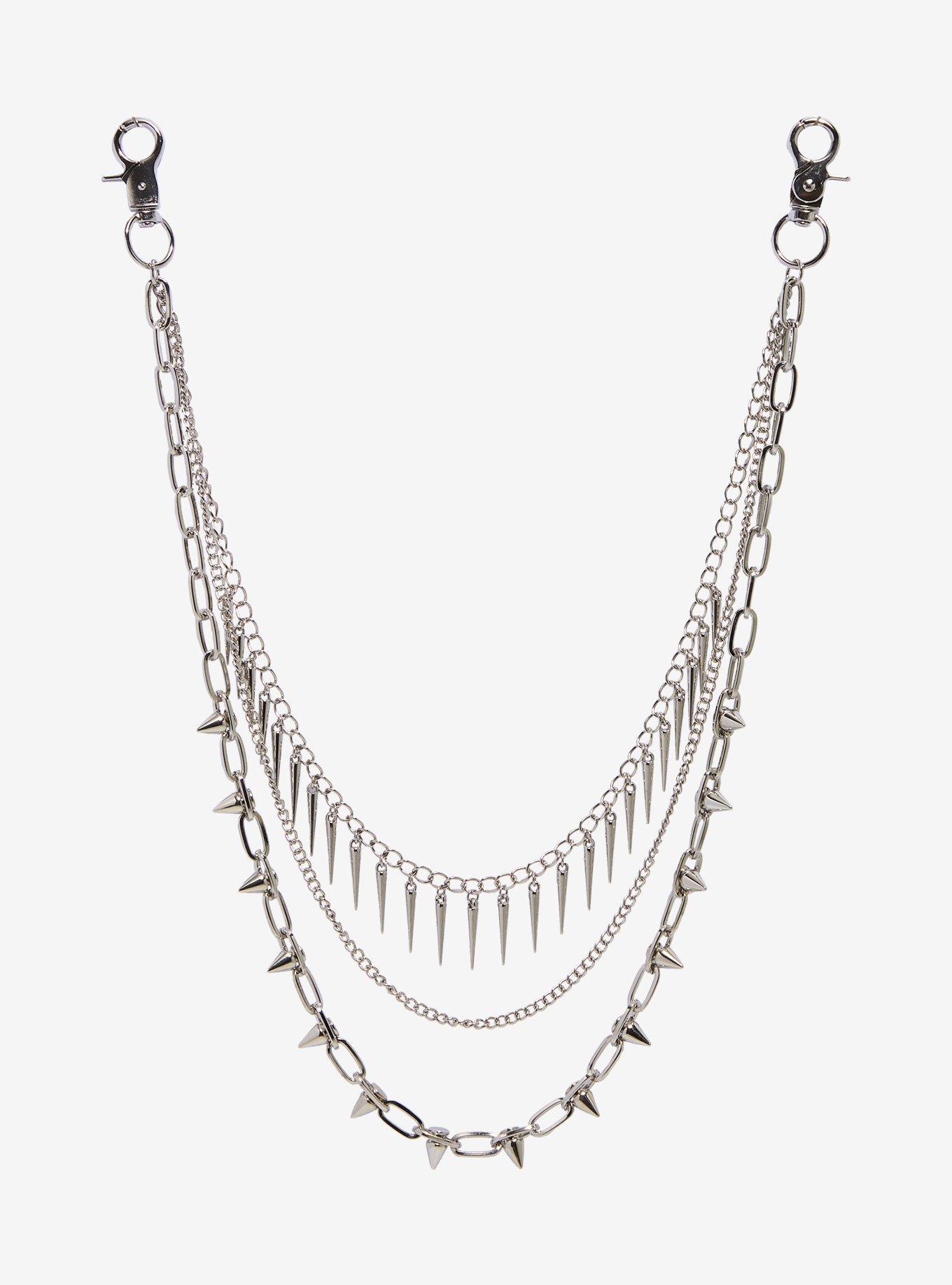 Spiky 17 Inch, 20 Inch & 22 Inch Triple Wallet Chain, , hi-res