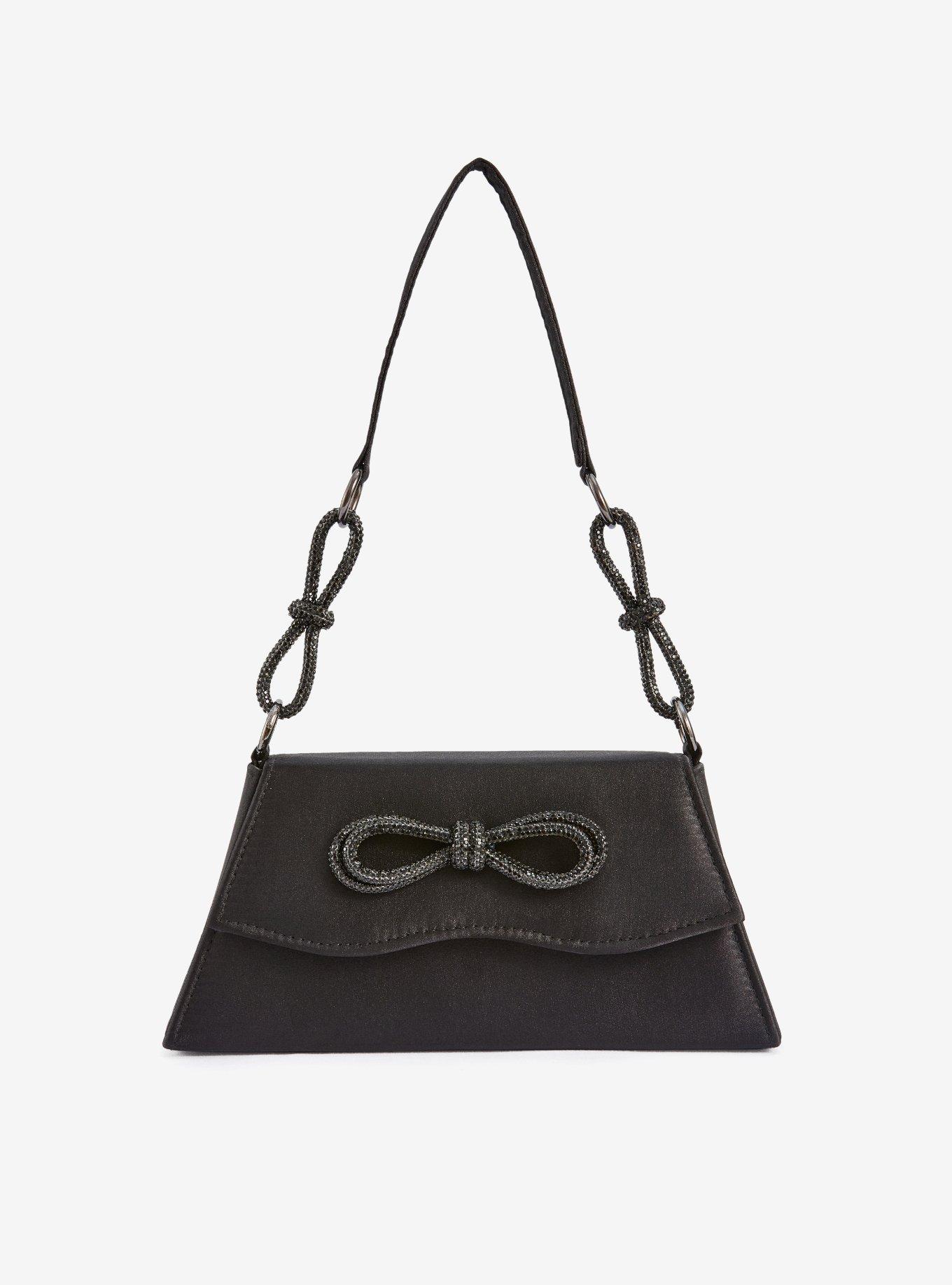 Amy Rhinestone Bows Black Bag, , hi-res