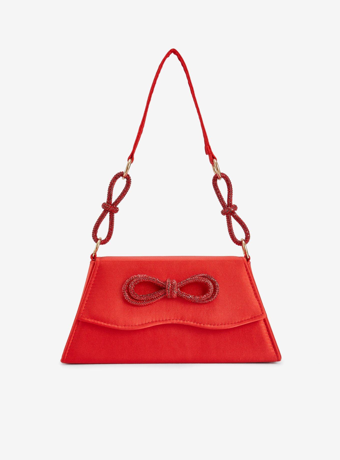 Amy Rhinestone Bows Red Bag, , hi-res