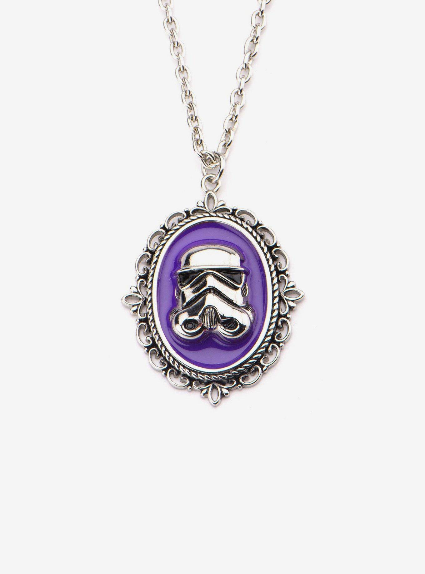 Star Wars Stormtrooper Purple Cameo Pendant Necklace, , hi-res