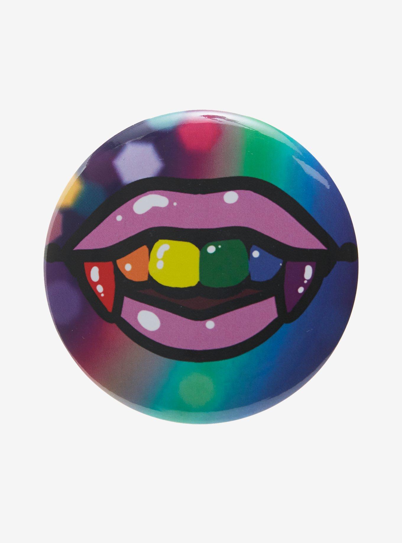Rainbow Fangs 3 Inch Button, , hi-res