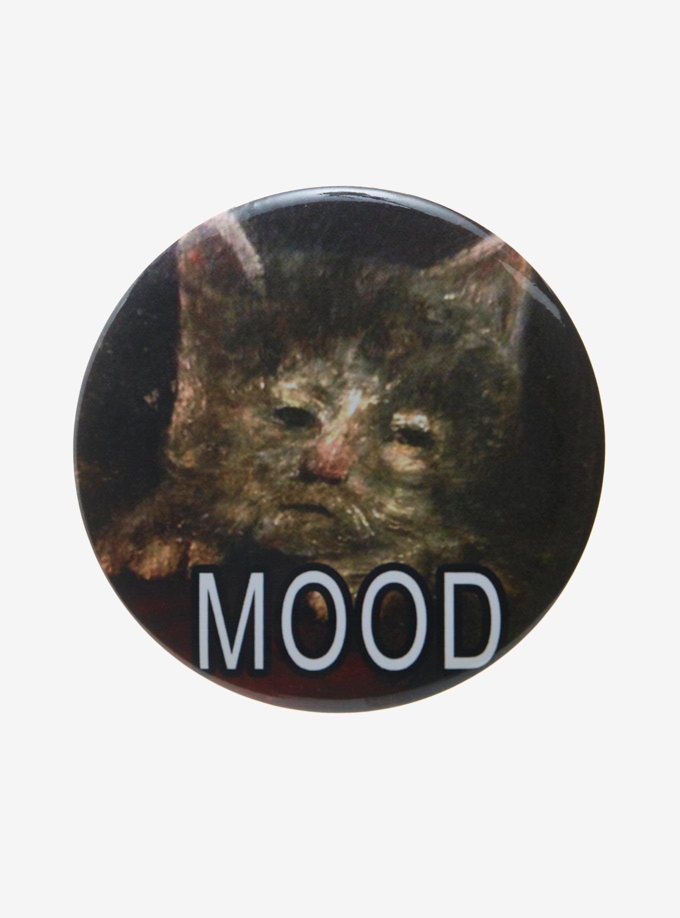 Cat Mood Face 3 Inch Button, , hi-res