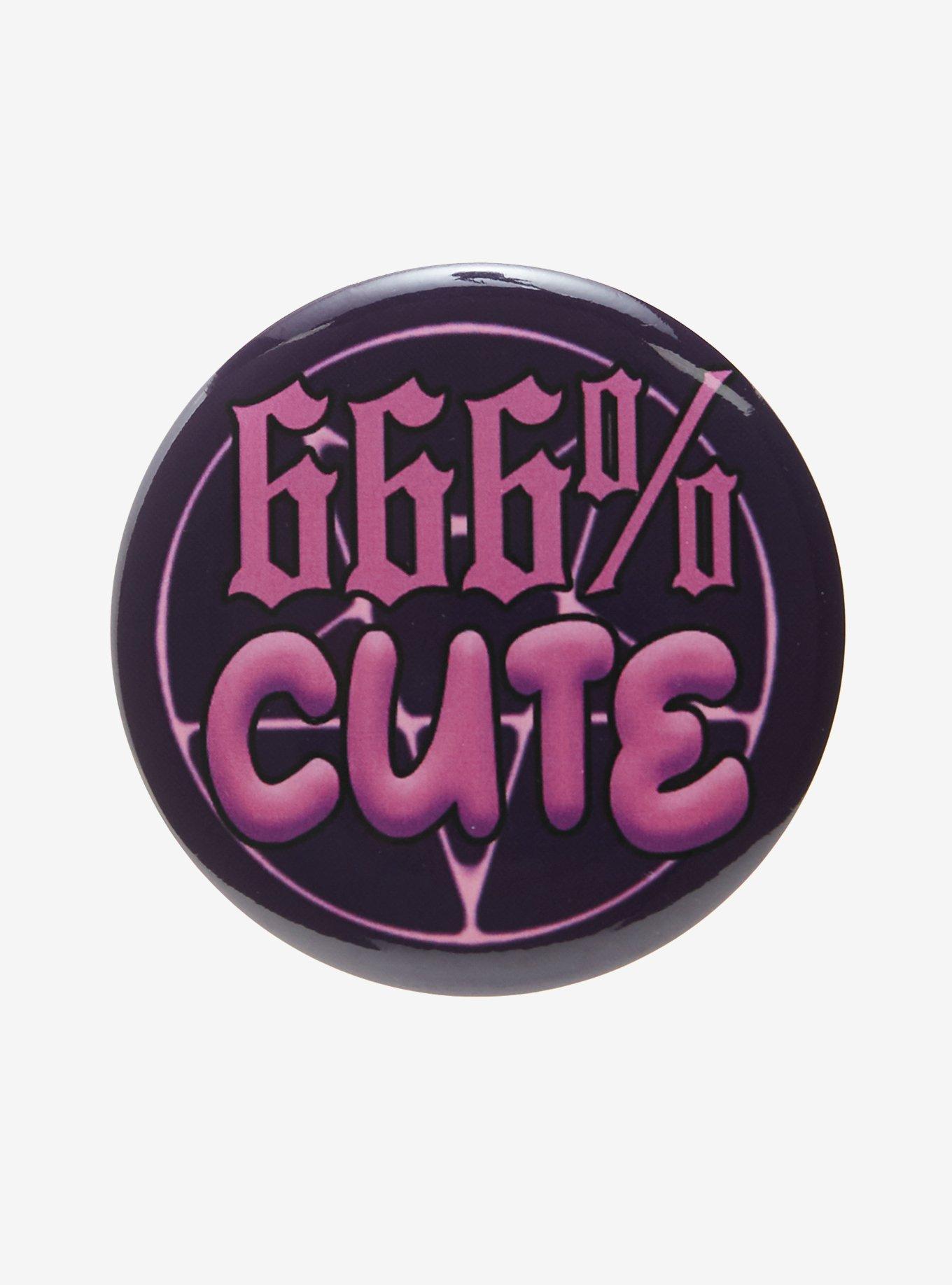 666% Cute 3 Inch Button, , hi-res