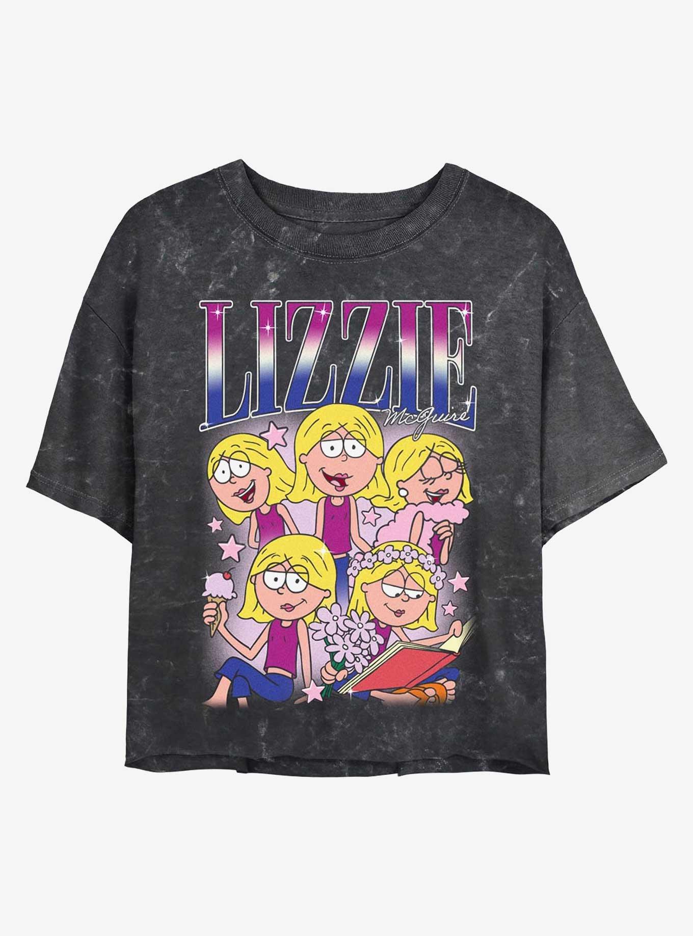 Disney Lizzie McGuire Lizzie Collage Girls Mineral Wash Crop T-Shirt, , hi-res