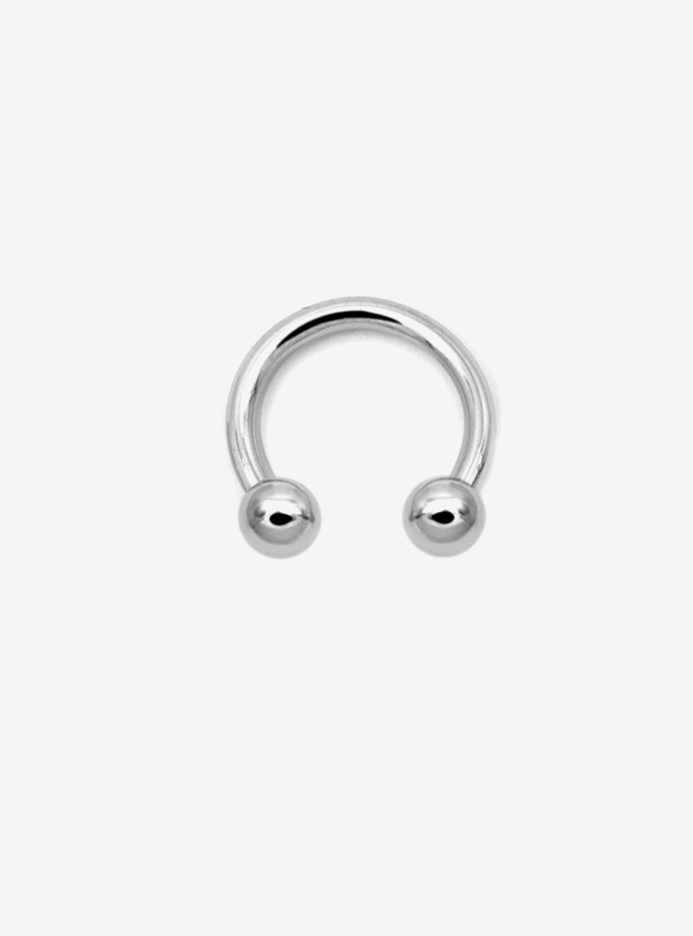 Steel Silver Ball Circular Barbell, , hi-res