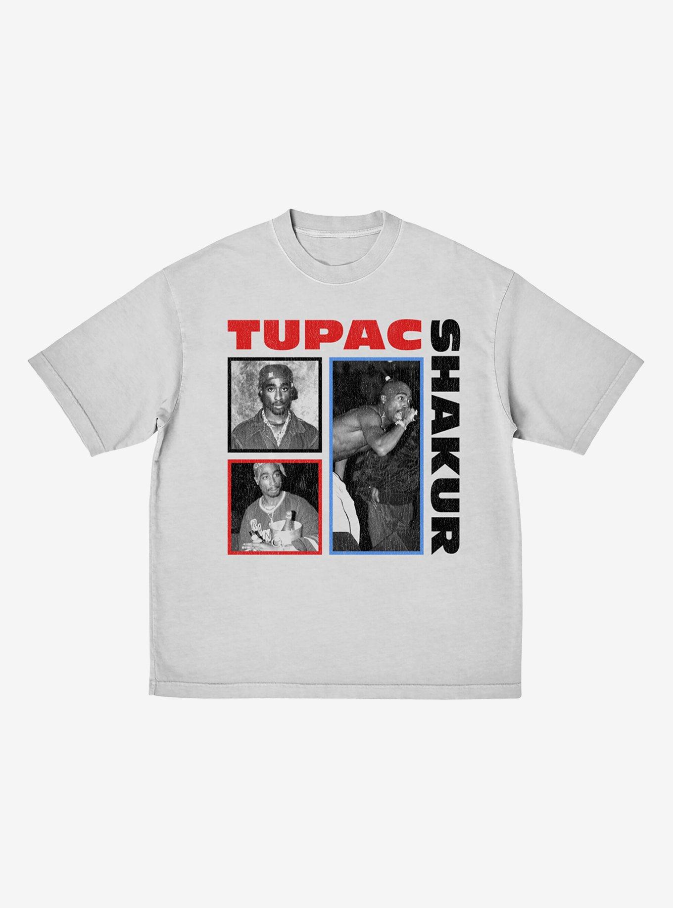 Tupac Portrait Grid Relaxed Fit Girls T-Shirt, , hi-res