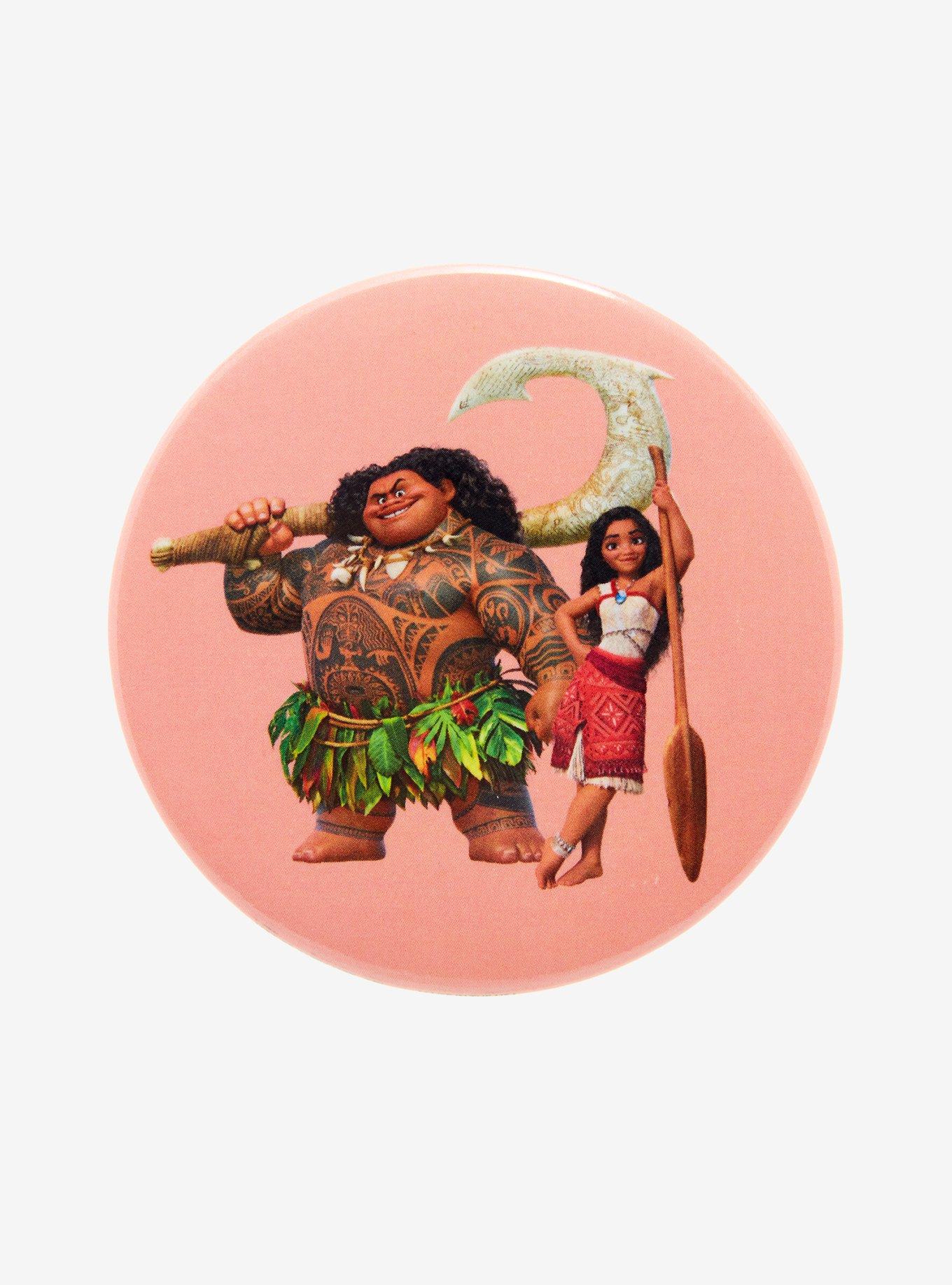 Disney Moana 2 Maui & Moana 3 Inch Button, , hi-res