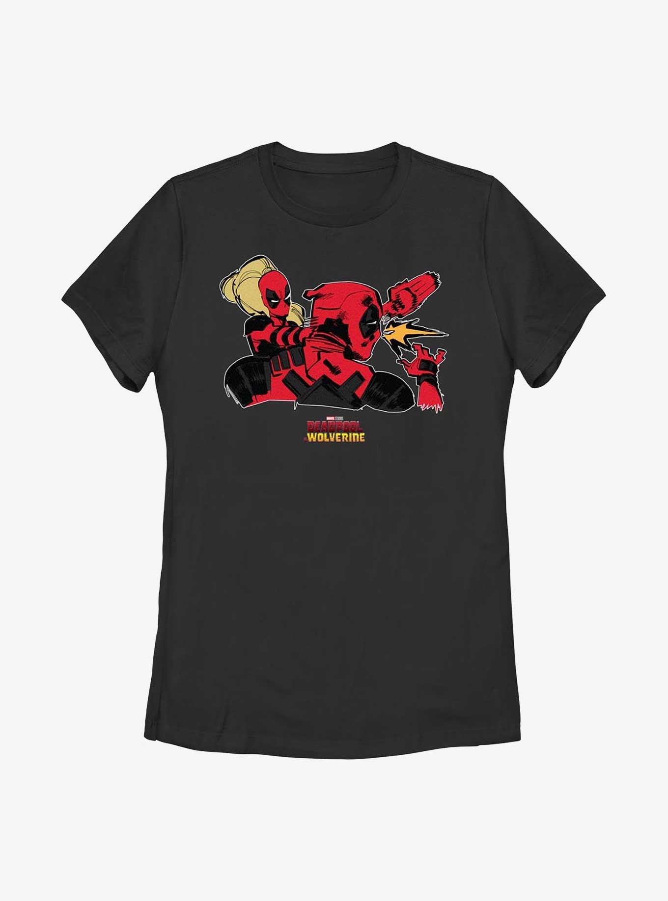 Marvel Deadpool & Wolverine Lady Deadpool Slap Womens T-Shirt, BLACK, hi-res