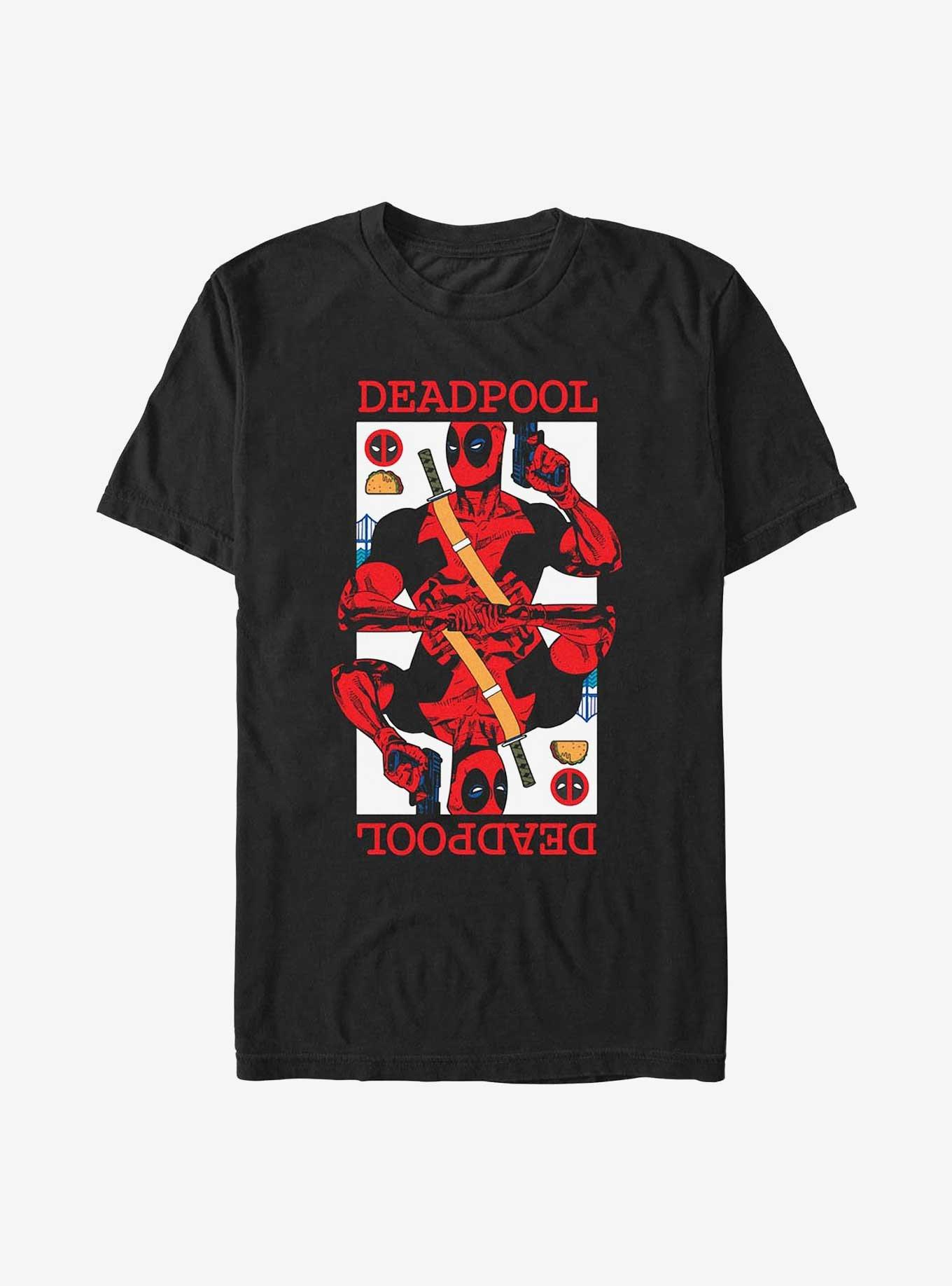 Marvel Deadpool Playing Card T-Shirt, BLACK, hi-res