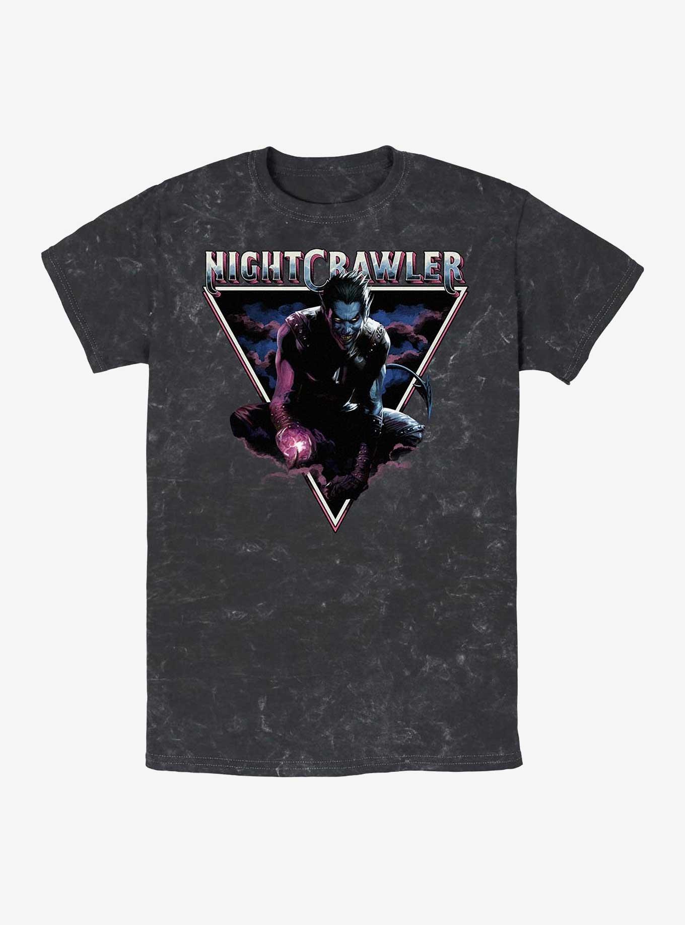 Marvel X-Men Nightcrawler Triangle Mineral Wash T-Shirt, BLACK, hi-res
