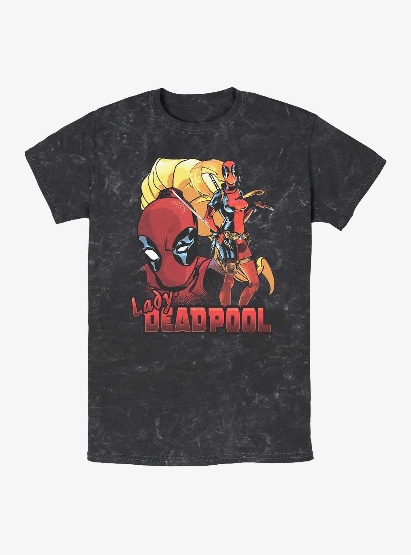 Marvel Lady Deadpool Mineral Wash T-Shirt, BLACK, hi-res