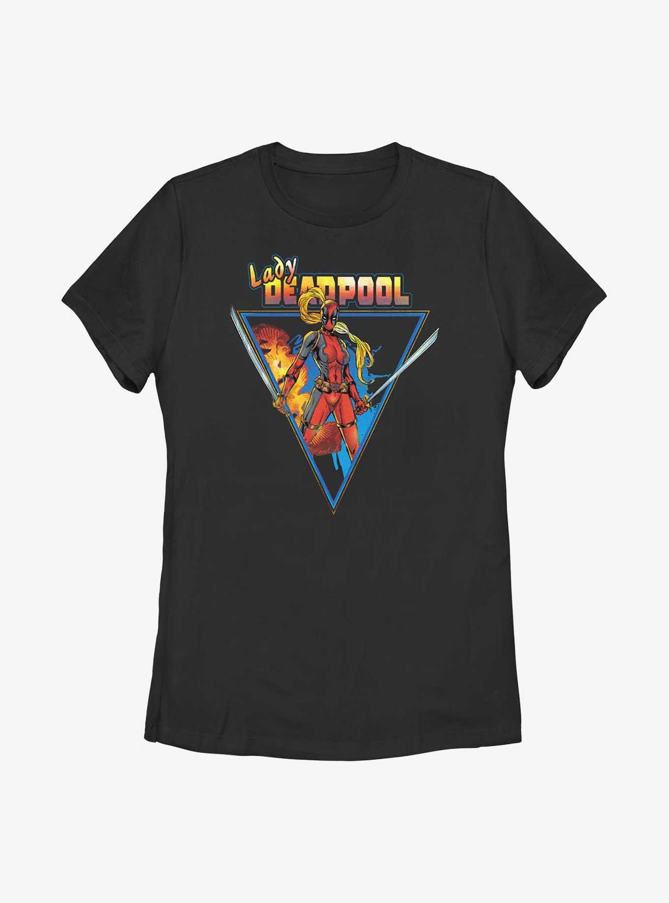 Marvel Lady Deadpool Triangle Portrait Womens T-Shirt, BLACK, hi-res