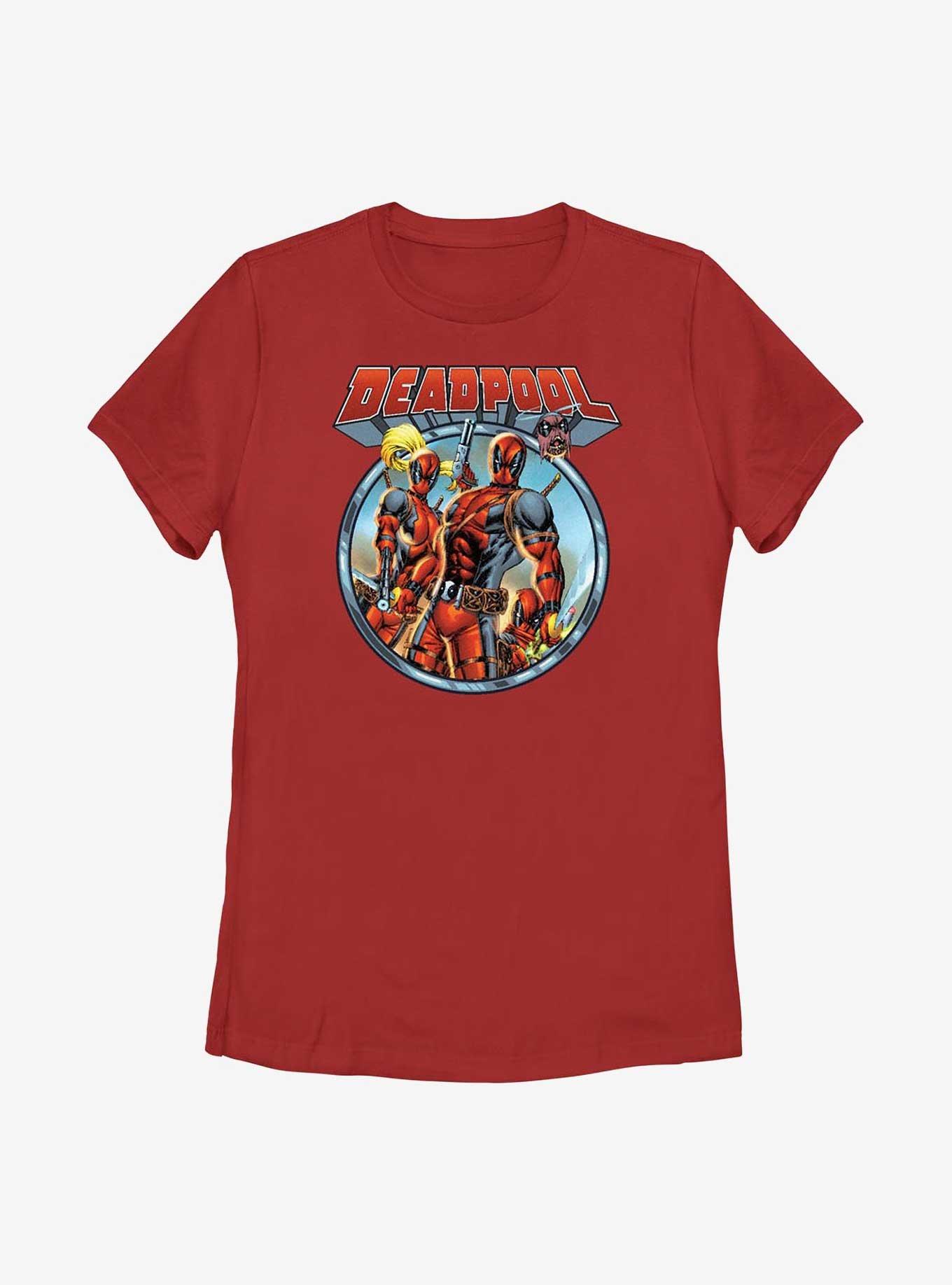 Marvel Deadpool & Lady Deadpool Womens T-Shirt, RED, hi-res