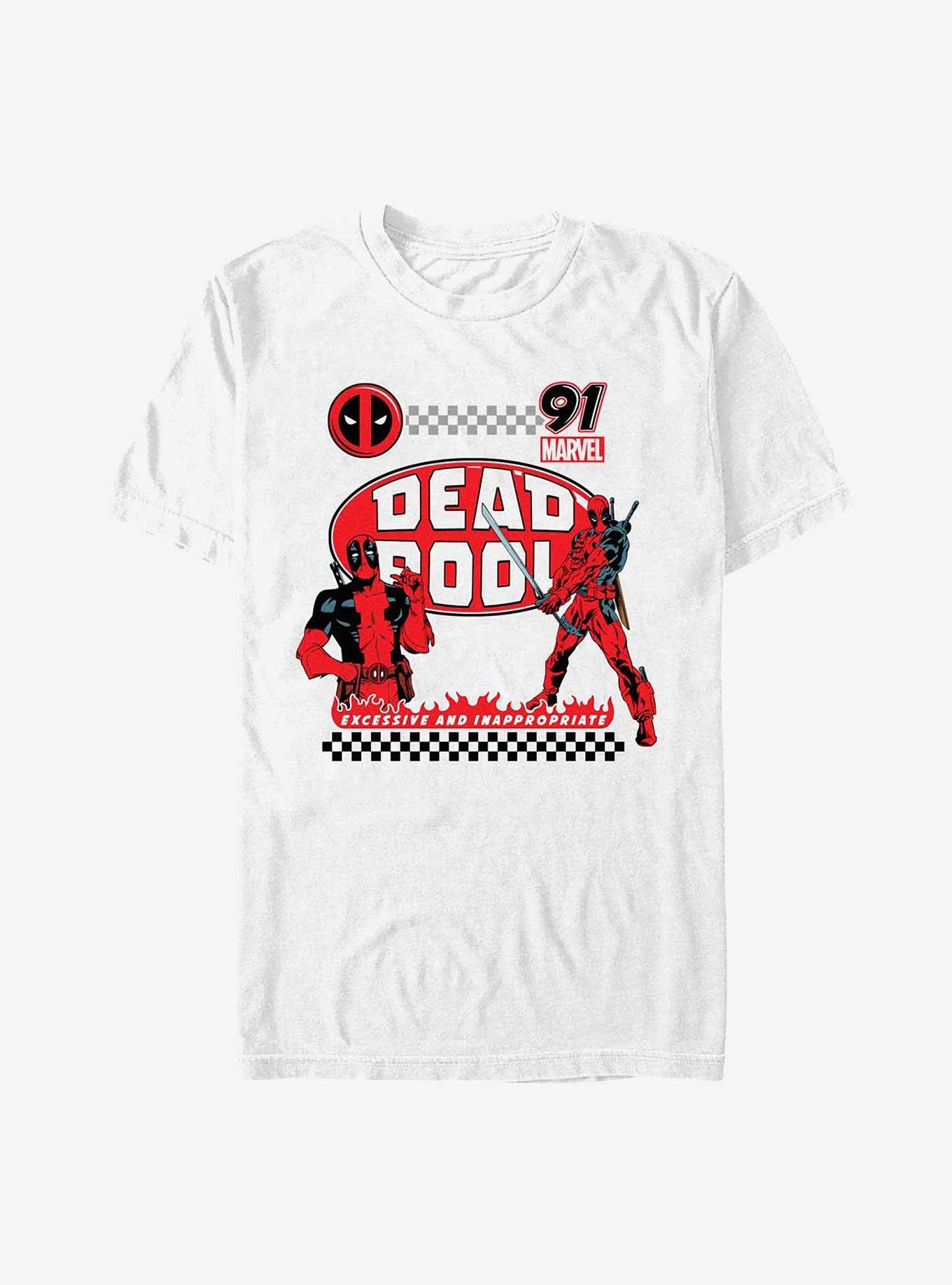 Marvel Deadpool Racing T-Shirt, WHITE, hi-res