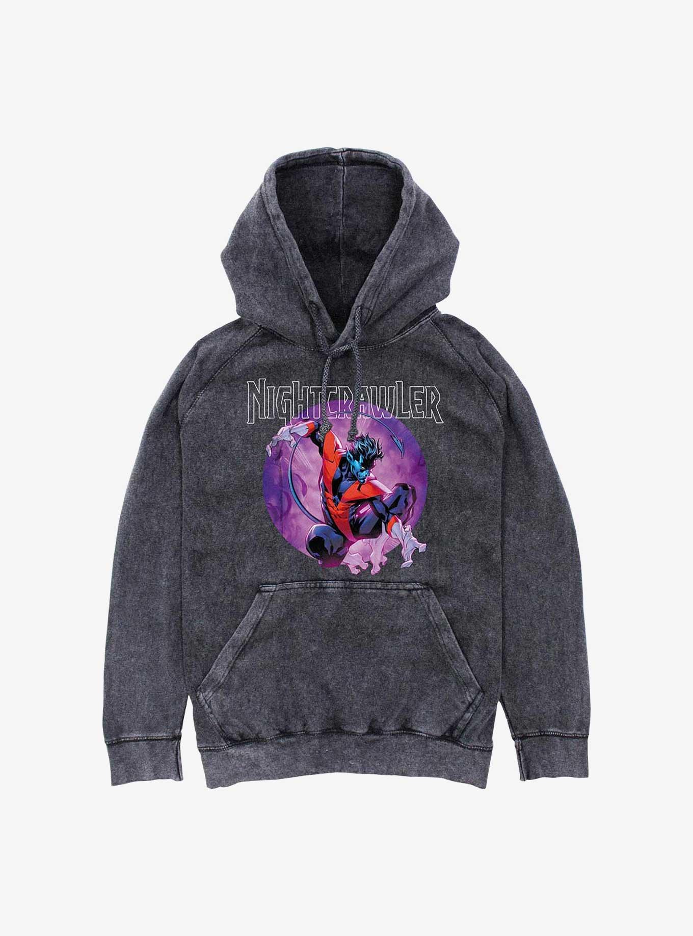 Marvel X-Men Nightcrawler Mineral Wash Hoodie, BLACK, hi-res