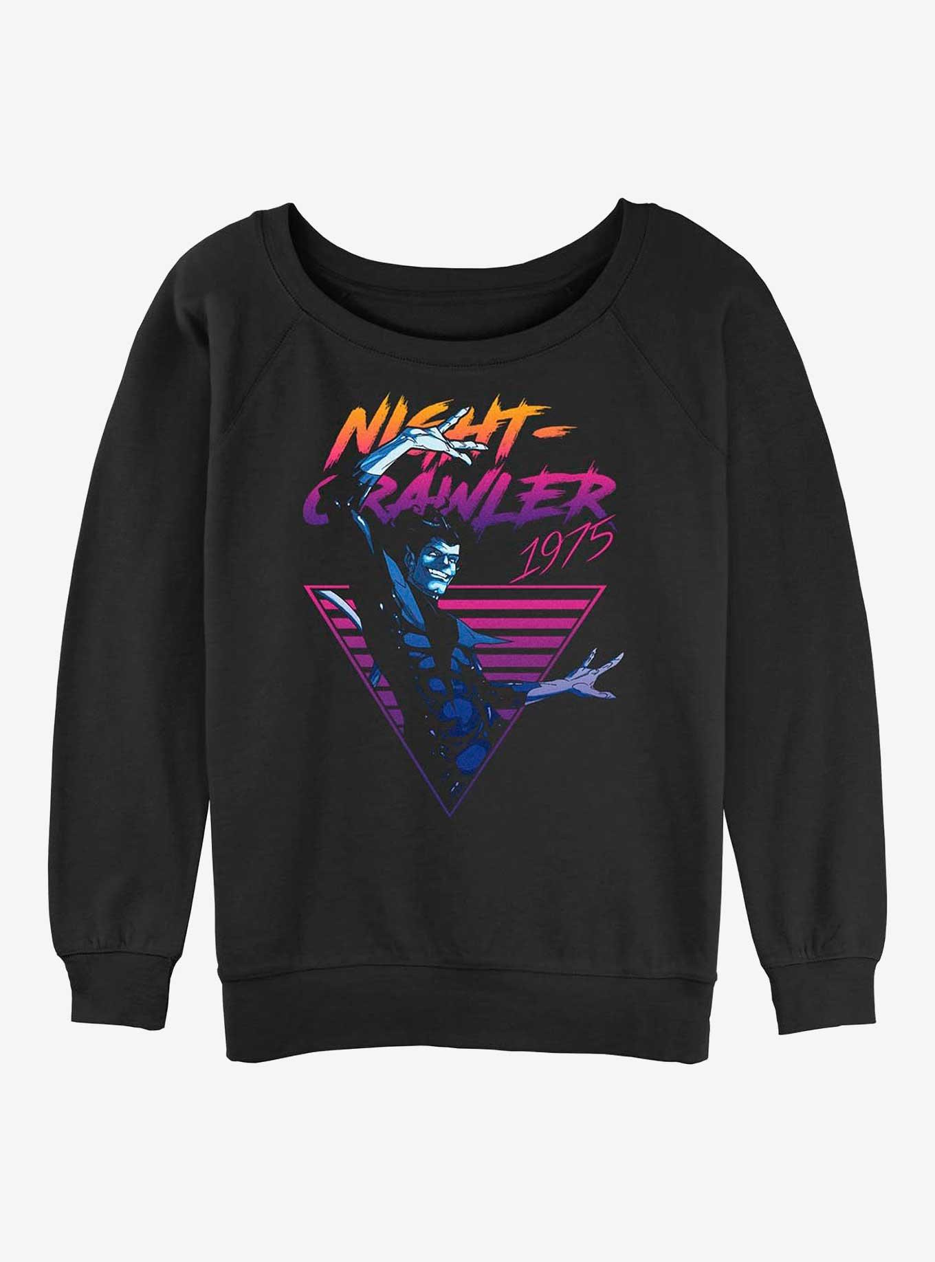 Marvel X-Men Retro Nightcrawler Womens Slouchy Sweatshirt, BLACK, hi-res