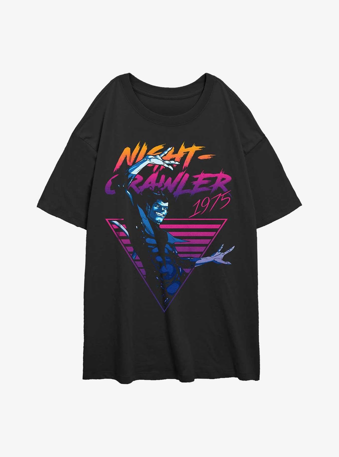 Marvel X-Men Retro Nightcrawler Womens Oversized T-Shirt, BLACK, hi-res