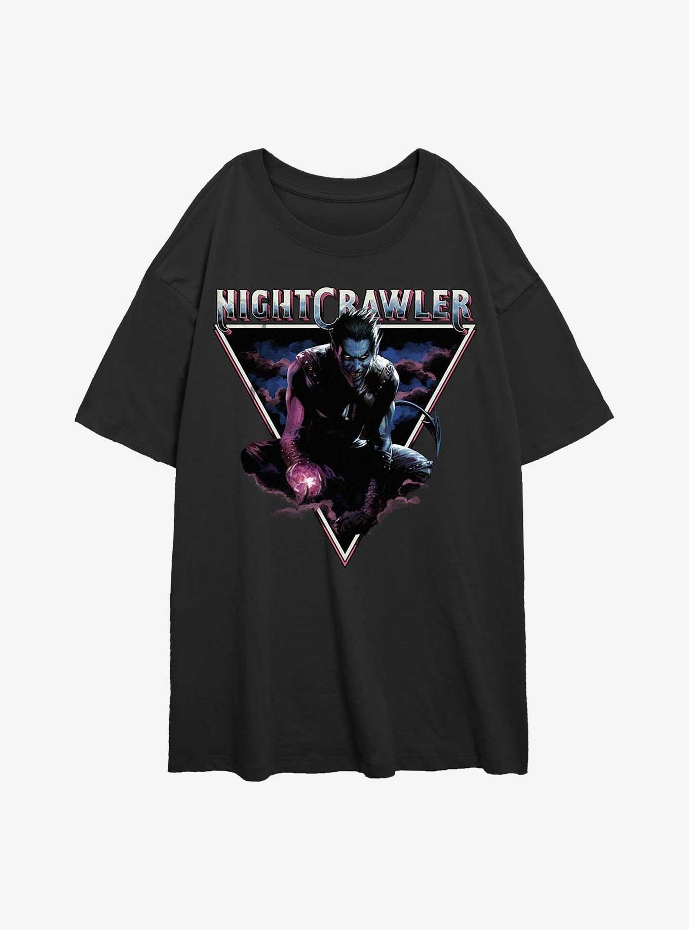 Marvel X-Men Nightcrawler Triangle Womens Oversized T-Shirt, BLACK, hi-res
