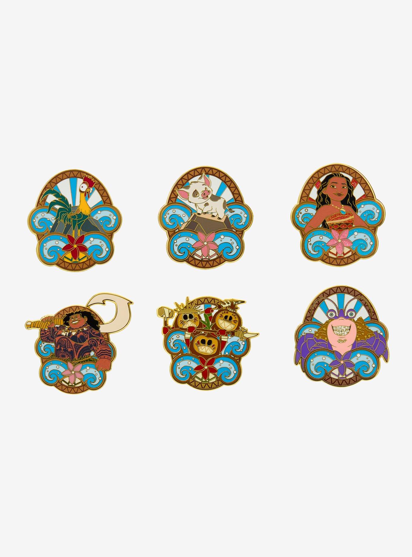 Loungefly Disney Moana Glitter Portrait Blind Box Enamel Pin, , hi-res