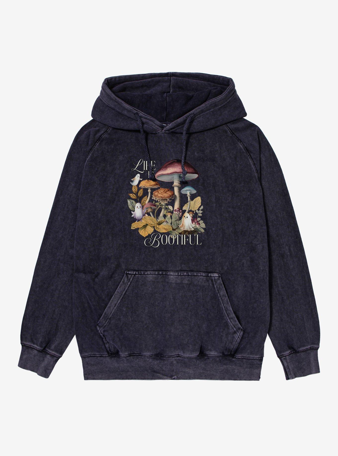 Life Is Bootiful Mushrooms Mineral Wash Hoodie, , hi-res