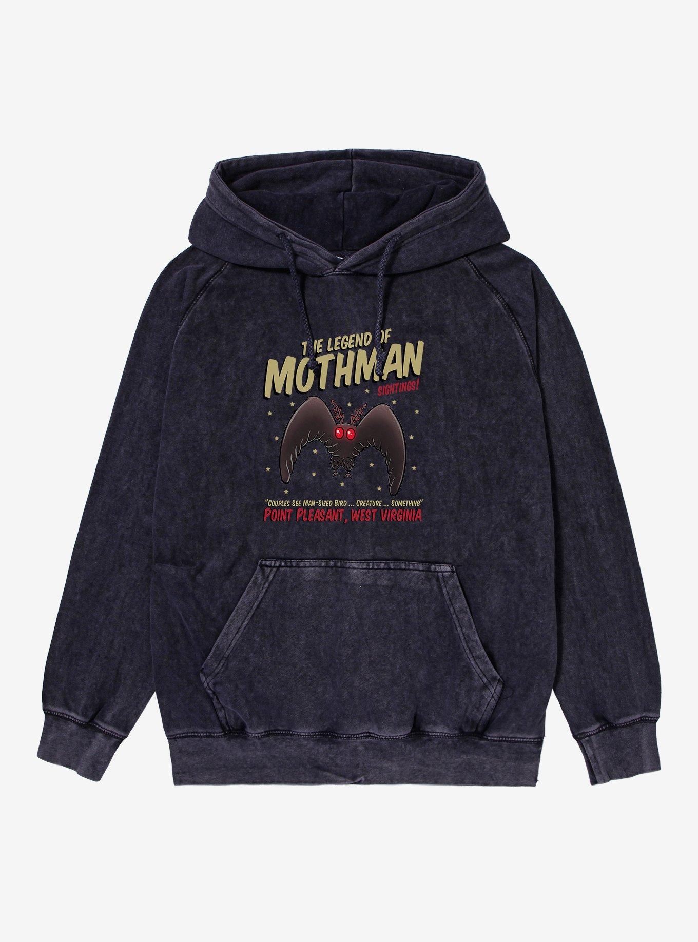 Legend Of Mothman Mineral Wash Hoodie, BLACK, hi-res