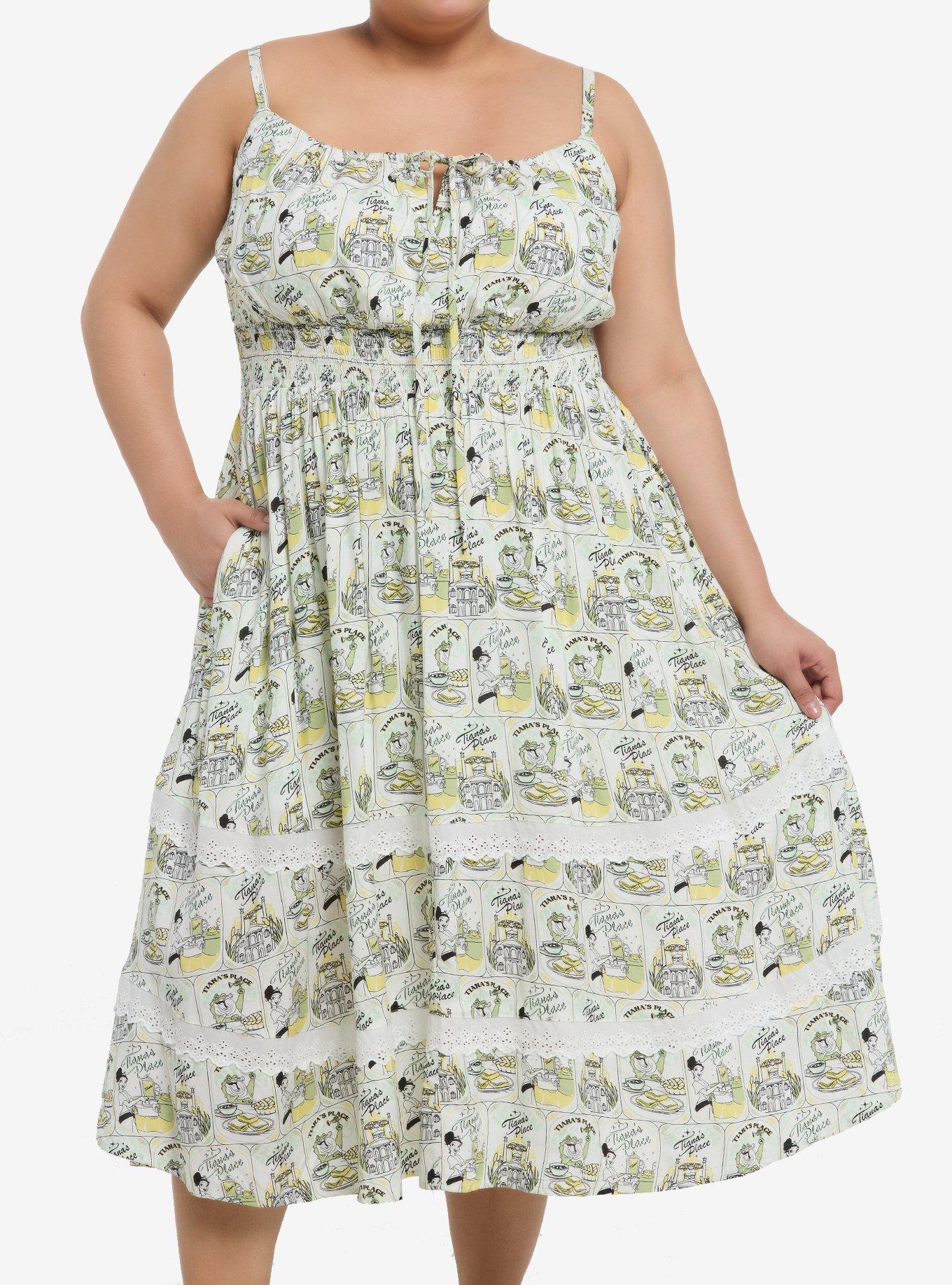 Her Universe Disney The Princess And The Frog Vintage Print Midi Dress Plus Size, , hi-res