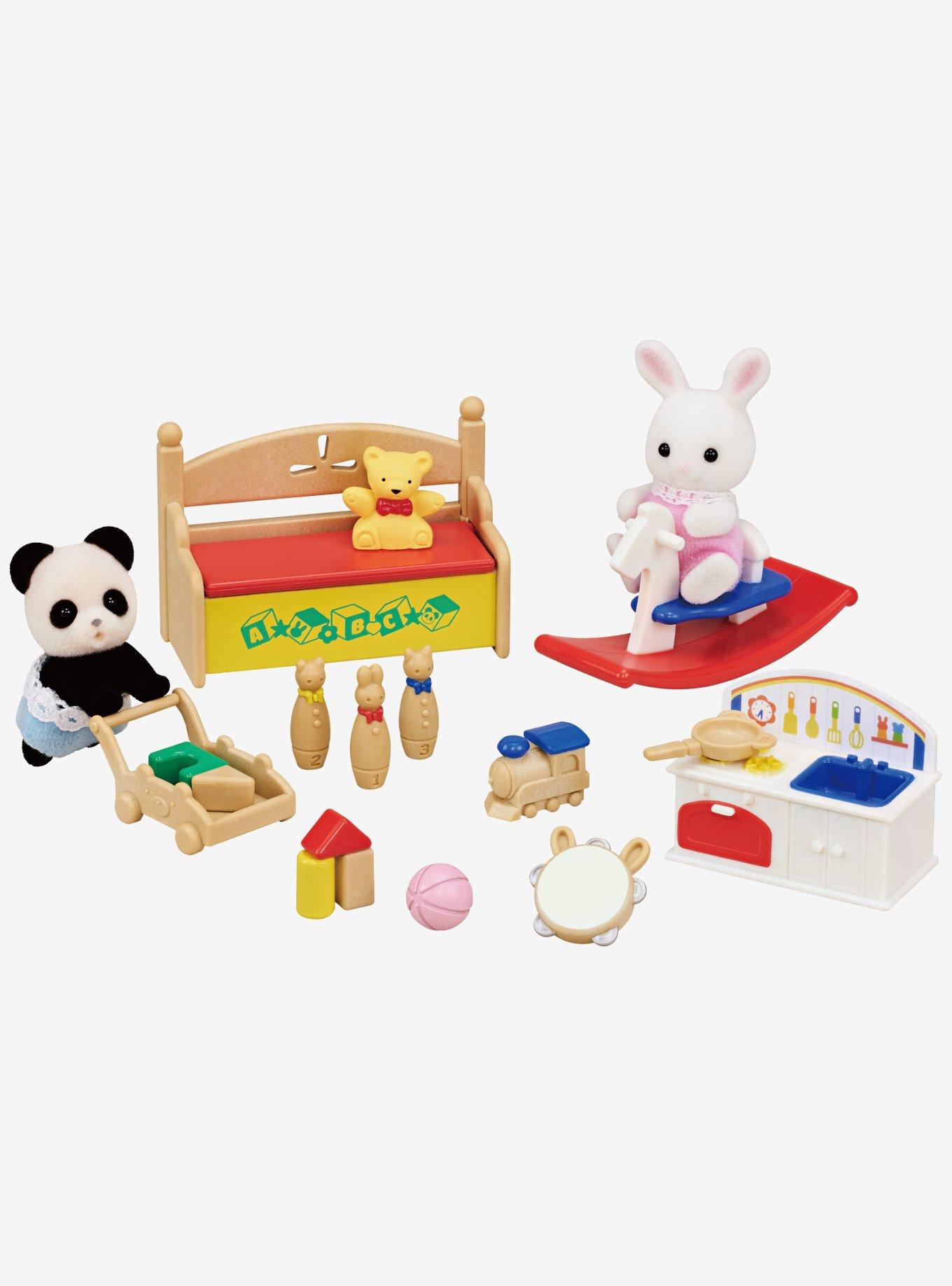 Calico Critters Rabbit & Panda Baby's Toy Box Figure Set, , hi-res