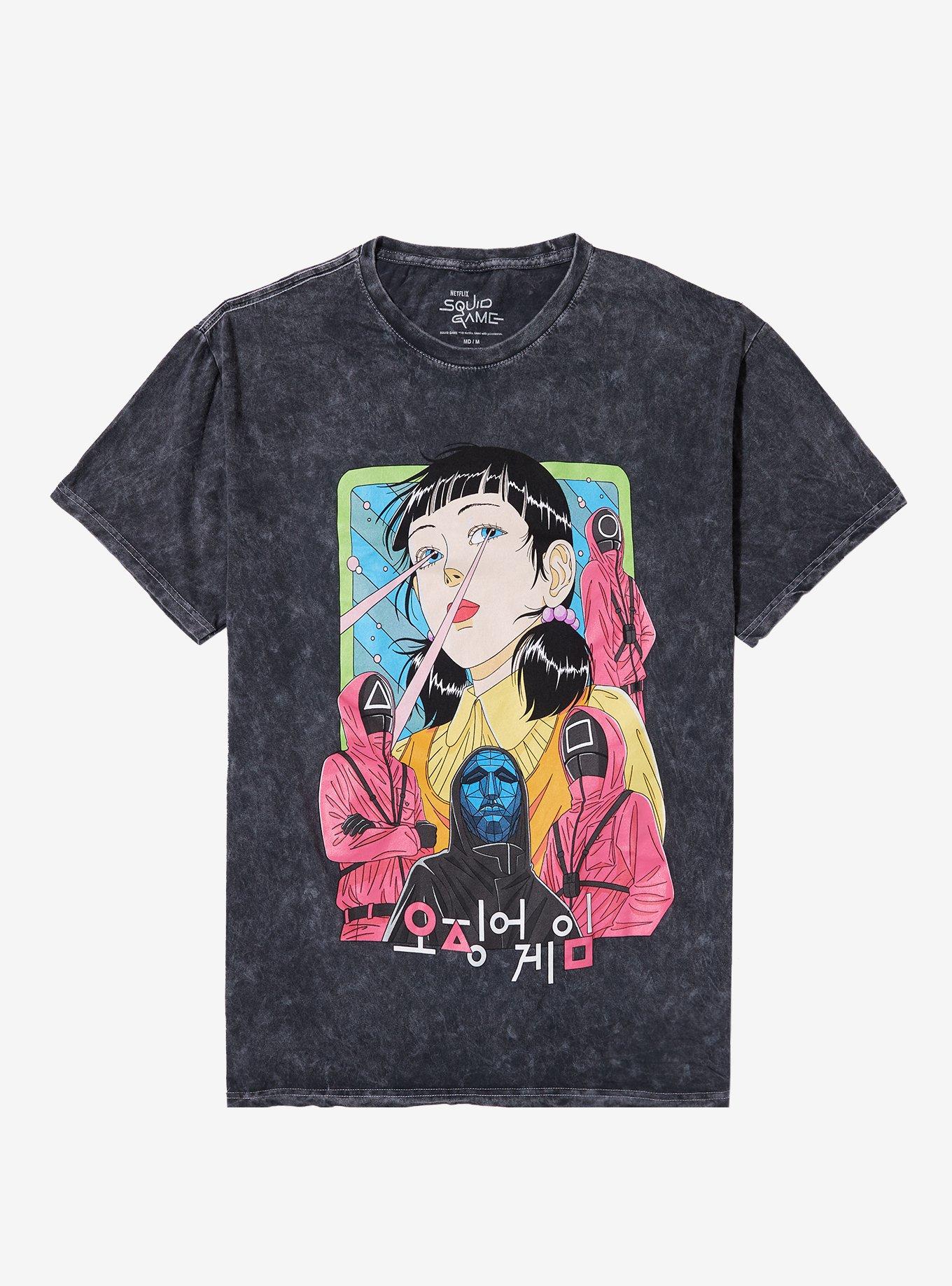 WAU X SQUID GAME/Cartoon Dyed T-Shirt/ユニセックス WAU X SQUID GAME] Cartoon Dyed T-Shirt - 후아유닷컴