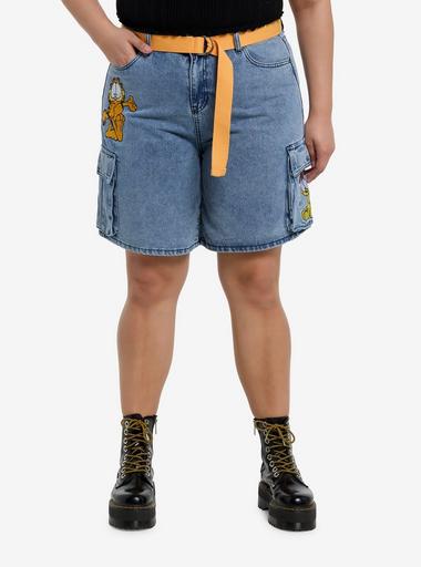 Garfield & Odie Denim Cargo Shorts Plus Size | Hot Topic